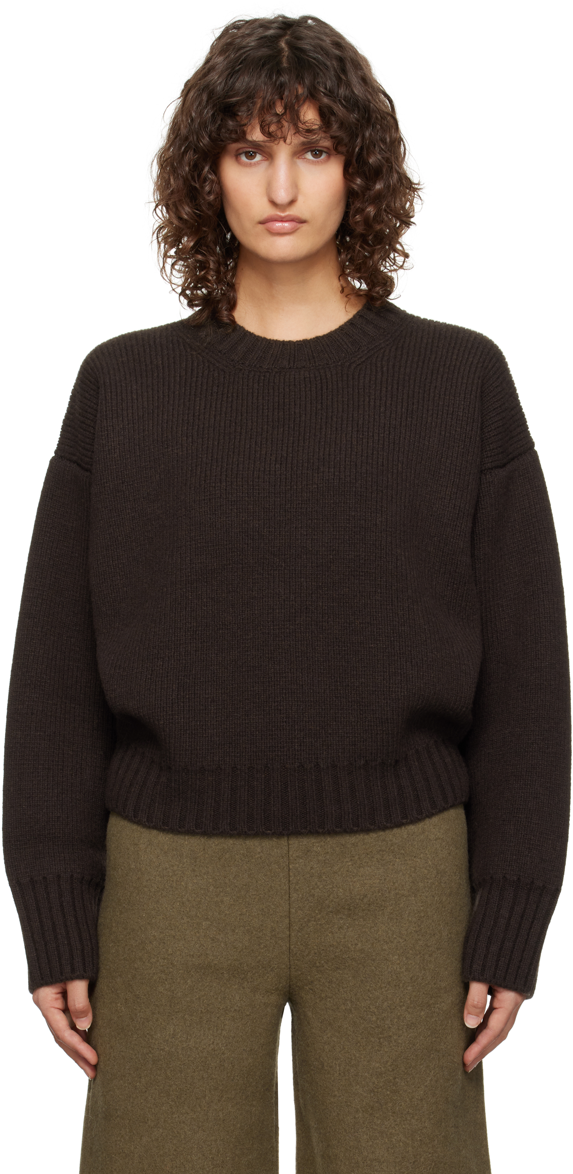 Róhe Brown Compact Crewneck Sweater