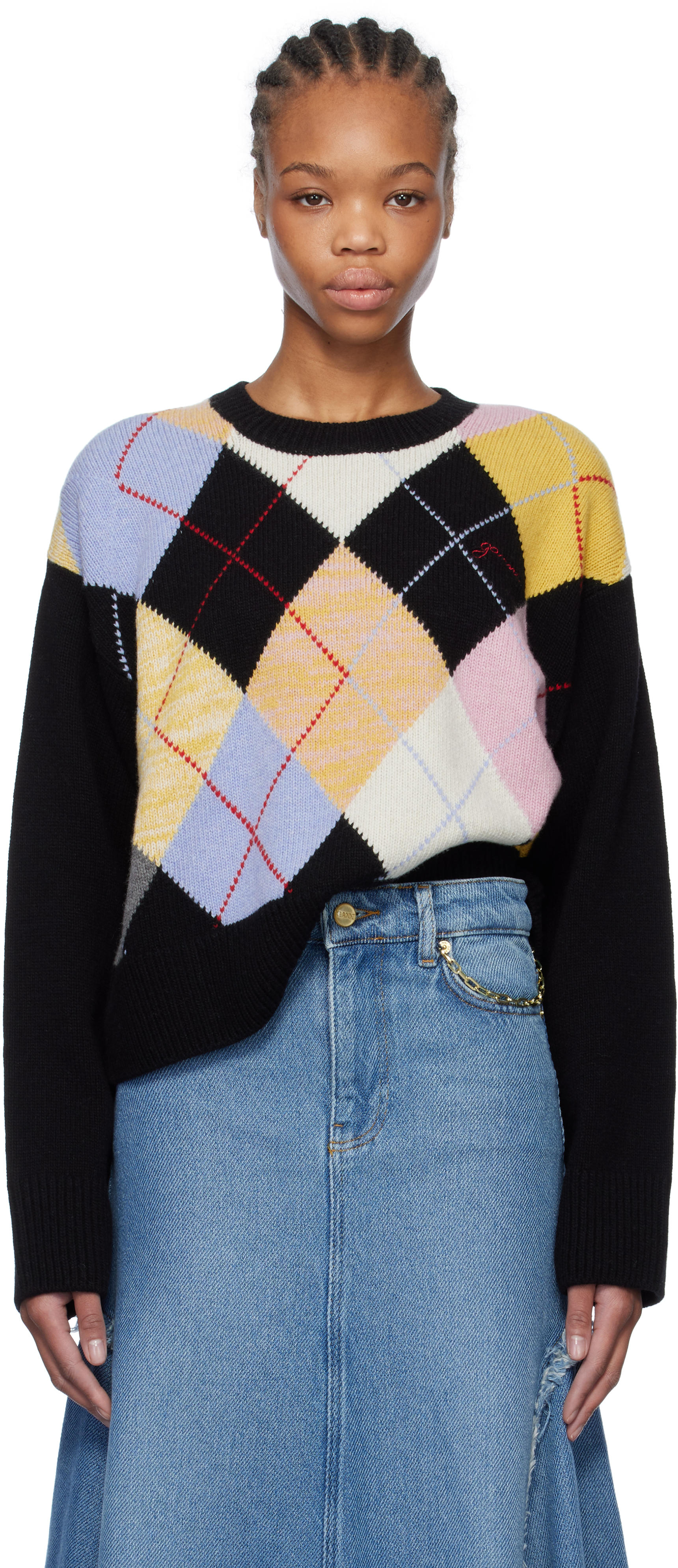 Multicolor Harlequin Sweater by GANNI on Sale