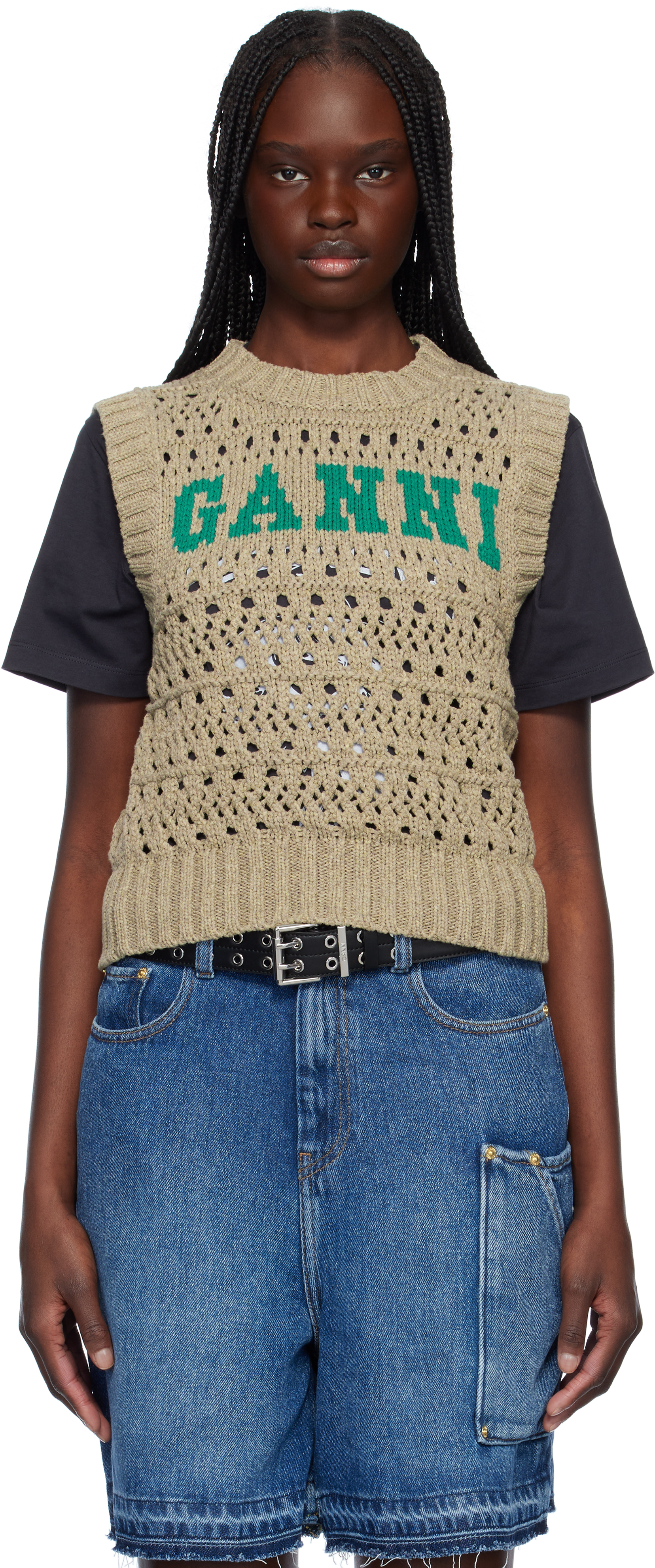 Taupe Cotton Mix Vest