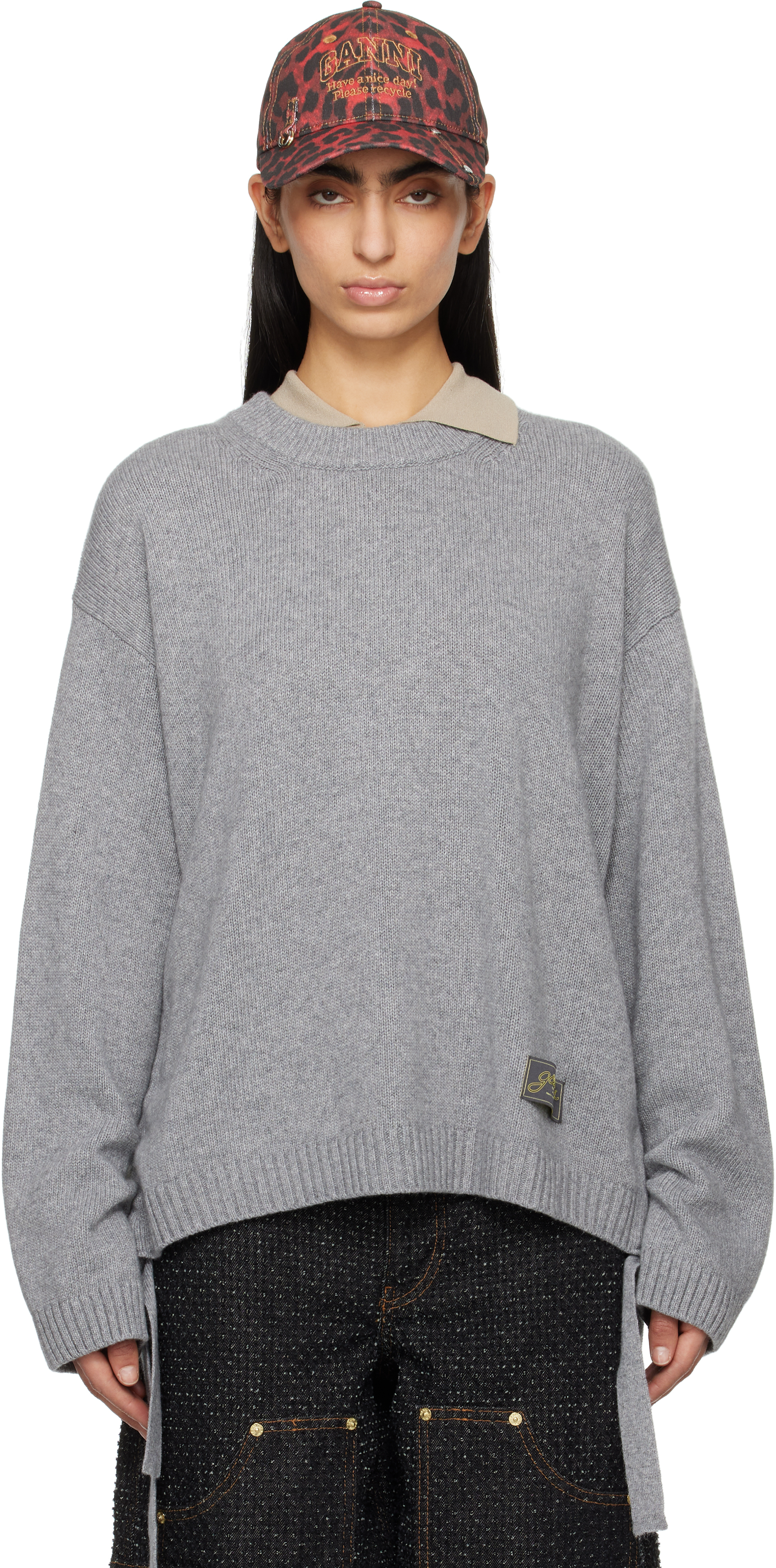 Gray Future Mixed Wool Oversized Sweater