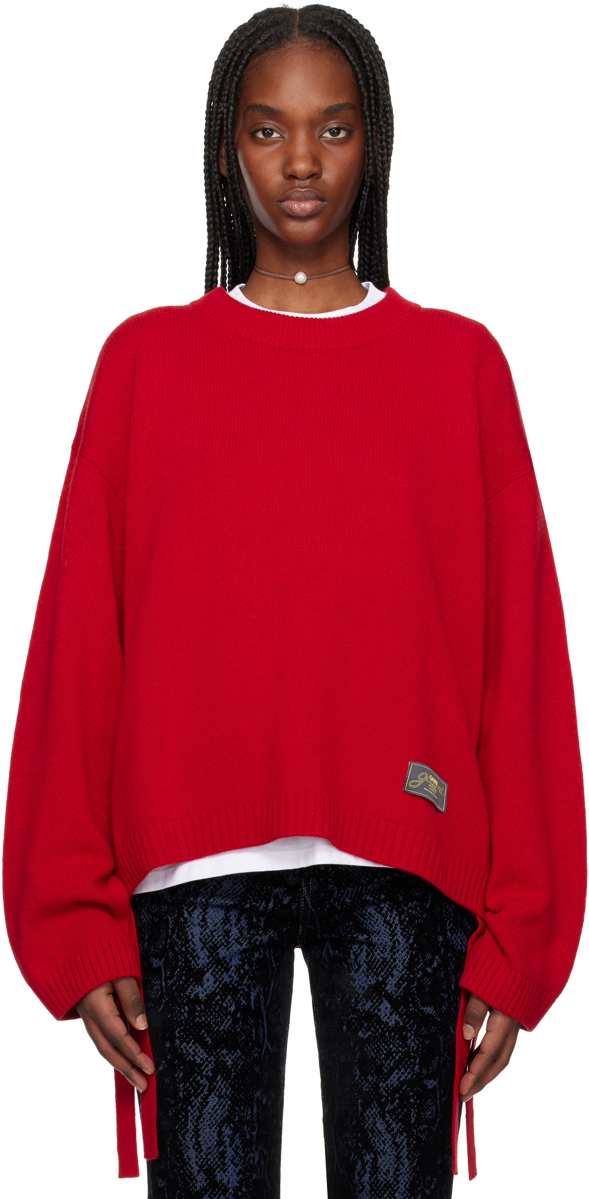 Red Future Wool Mix Oversized Sweater