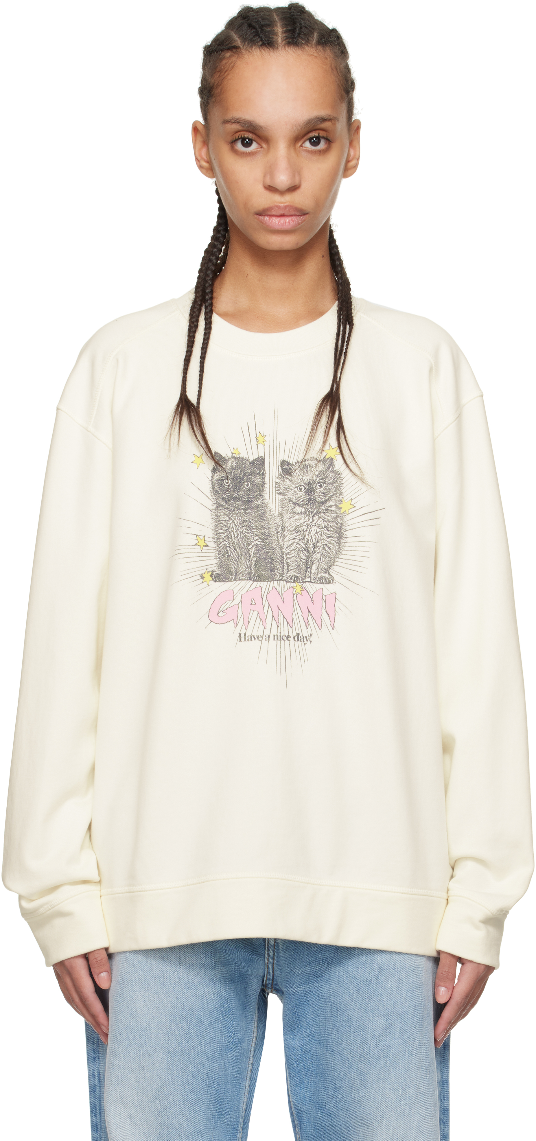 その他 Ganni SS25 'Kittens' sweatshirt (T4163 135) Ganni 'kittens' Sweatshirt | ModeSens