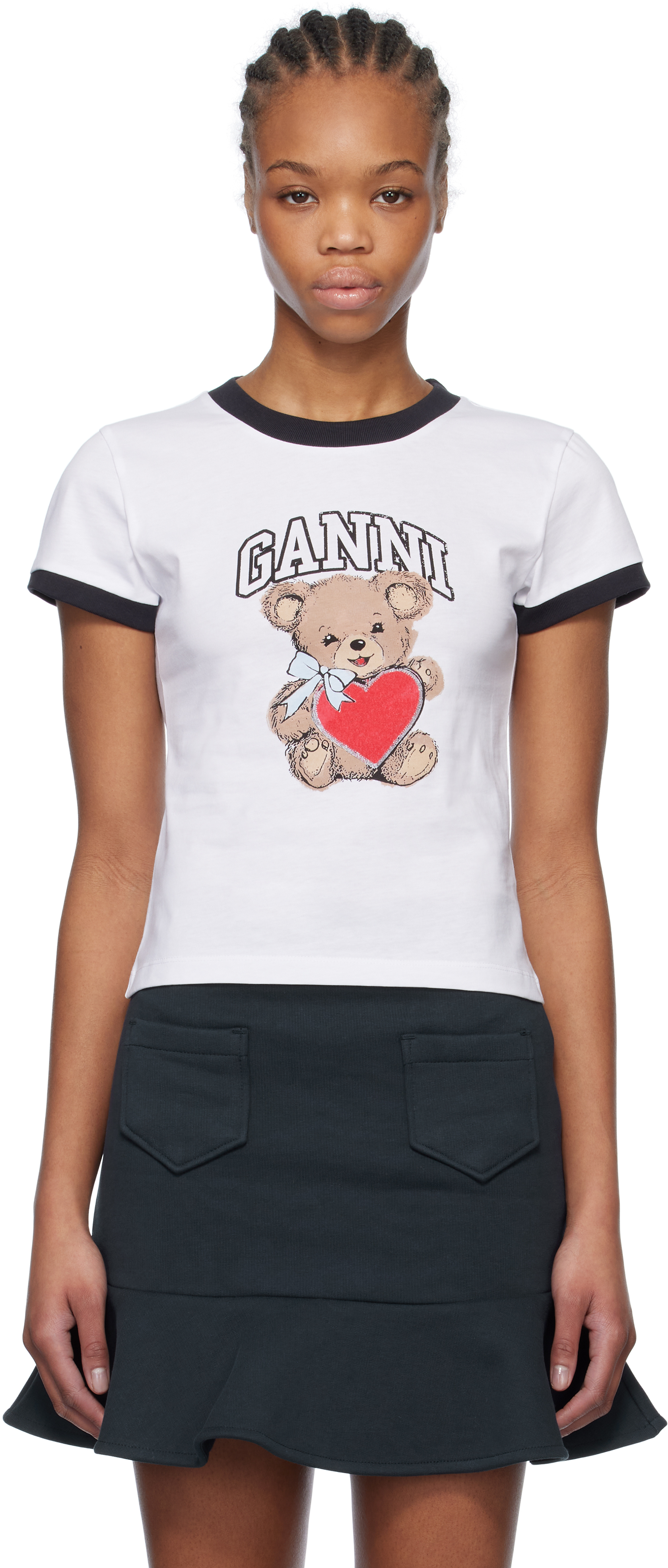 【GANNI】'bear' White Cotton T-shirt Amazon.com: Ganni, Basic Jersey Bear T-Shirt, X-Small