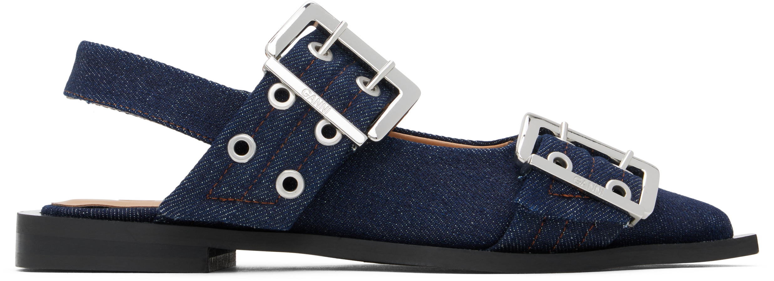 GANNI / ガニー】 Eyelets Bow Ballerina Naplack S2755（バレエ