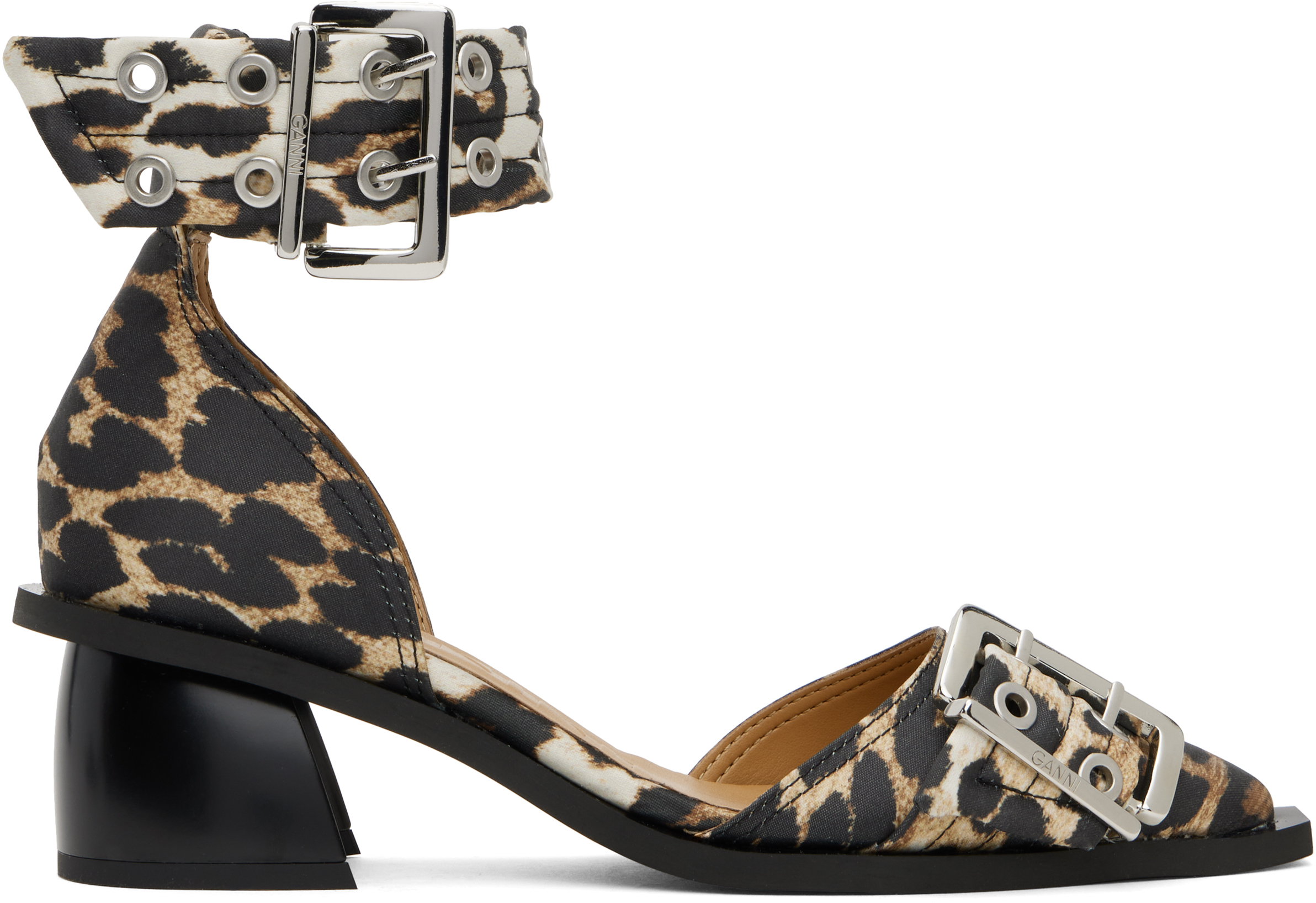 パンプス Ganni Feminine Open Cut Pumps - Ganni - Synthetic - Printed GANNI Feminine Open Cut Pumps - - Synthetic - Printed