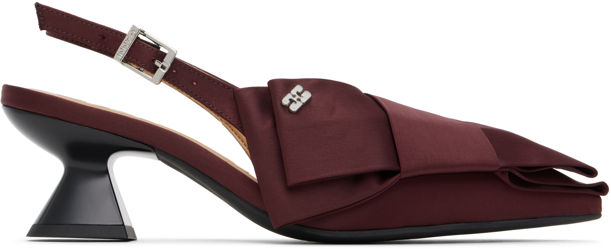 Burgundy Bow Kitten Heels