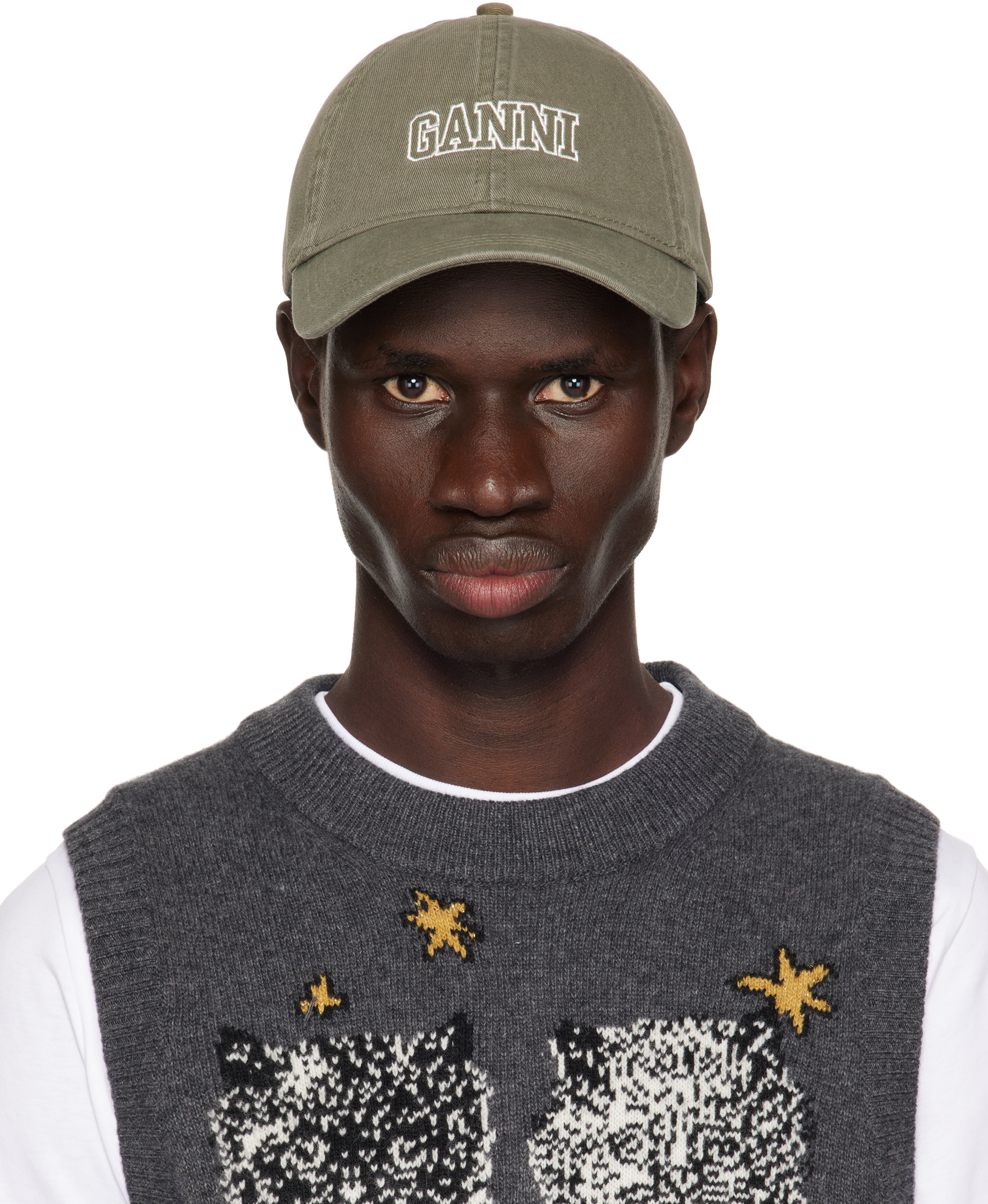 GANNI 刺繍ロゴ入りキャップ GANNI Baseball Cap With Logo Embroidery HAT NWT | eBay