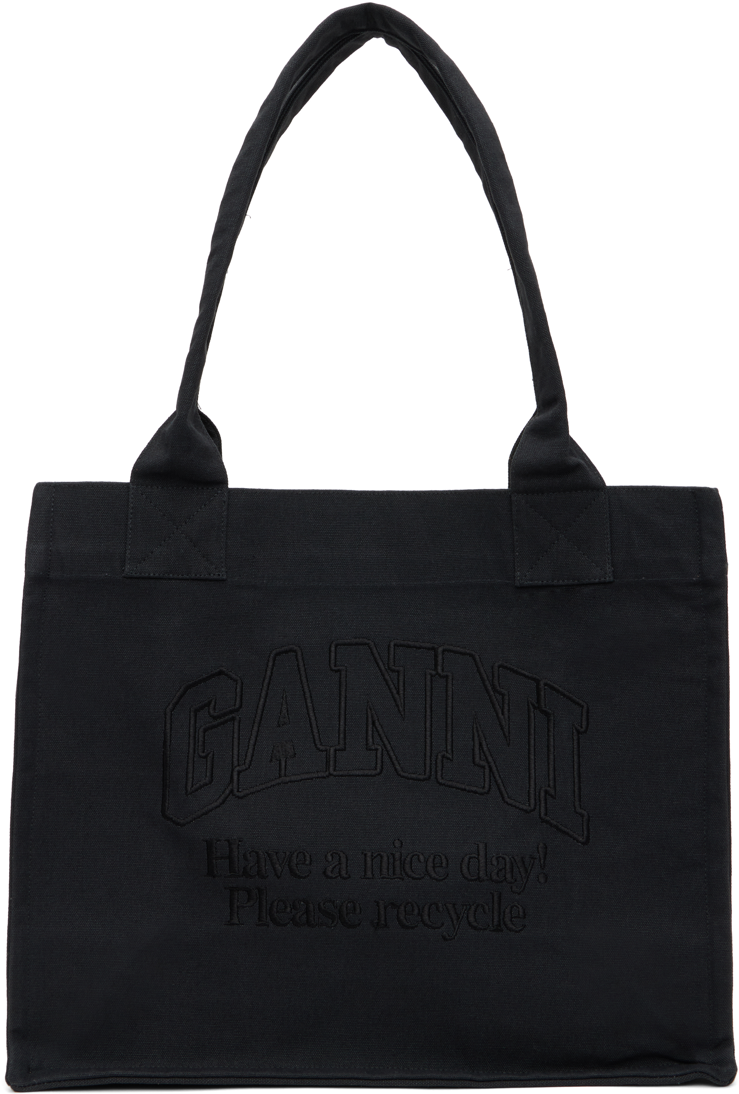 関税送料込☆大人気【GANNI】ラージキャンバストートバッグ GANNI ガニー キャンバス ショッピングトート ラージ 関税込
