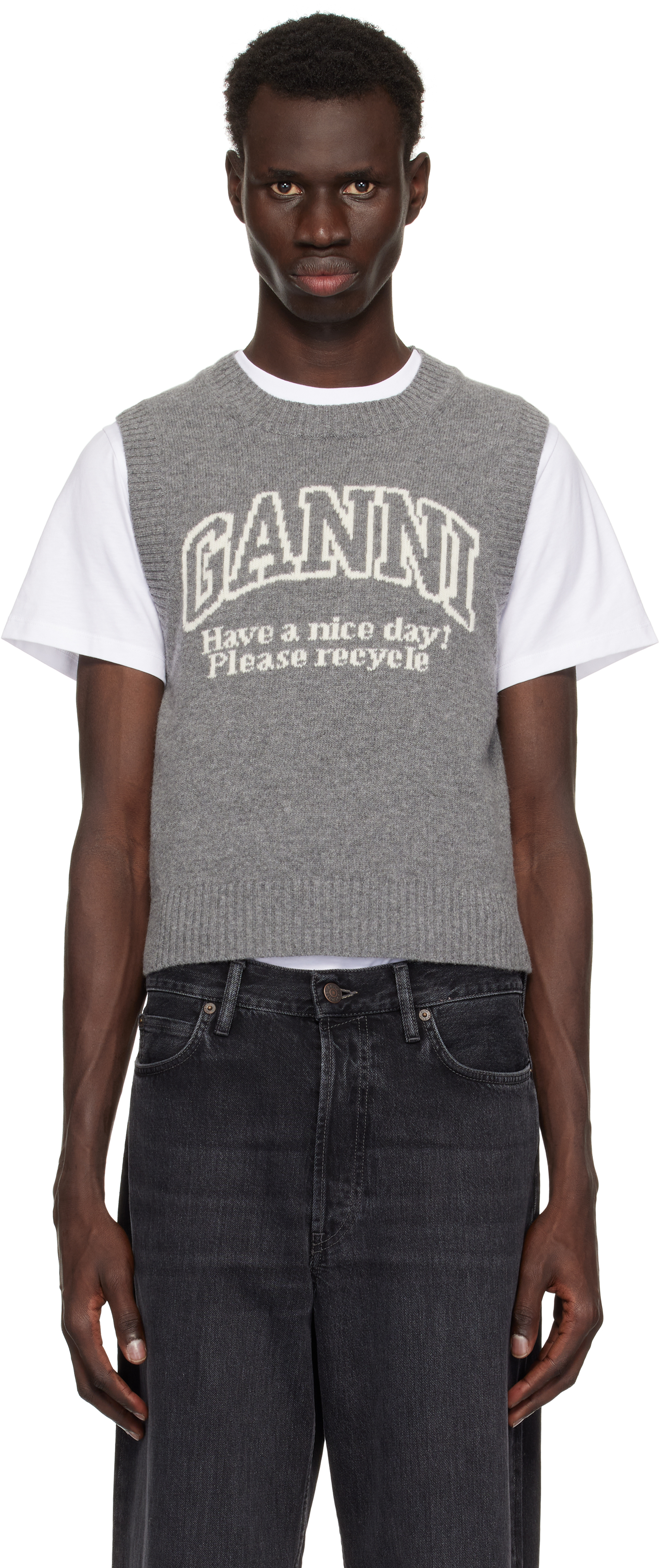 Gray Graphic Vest