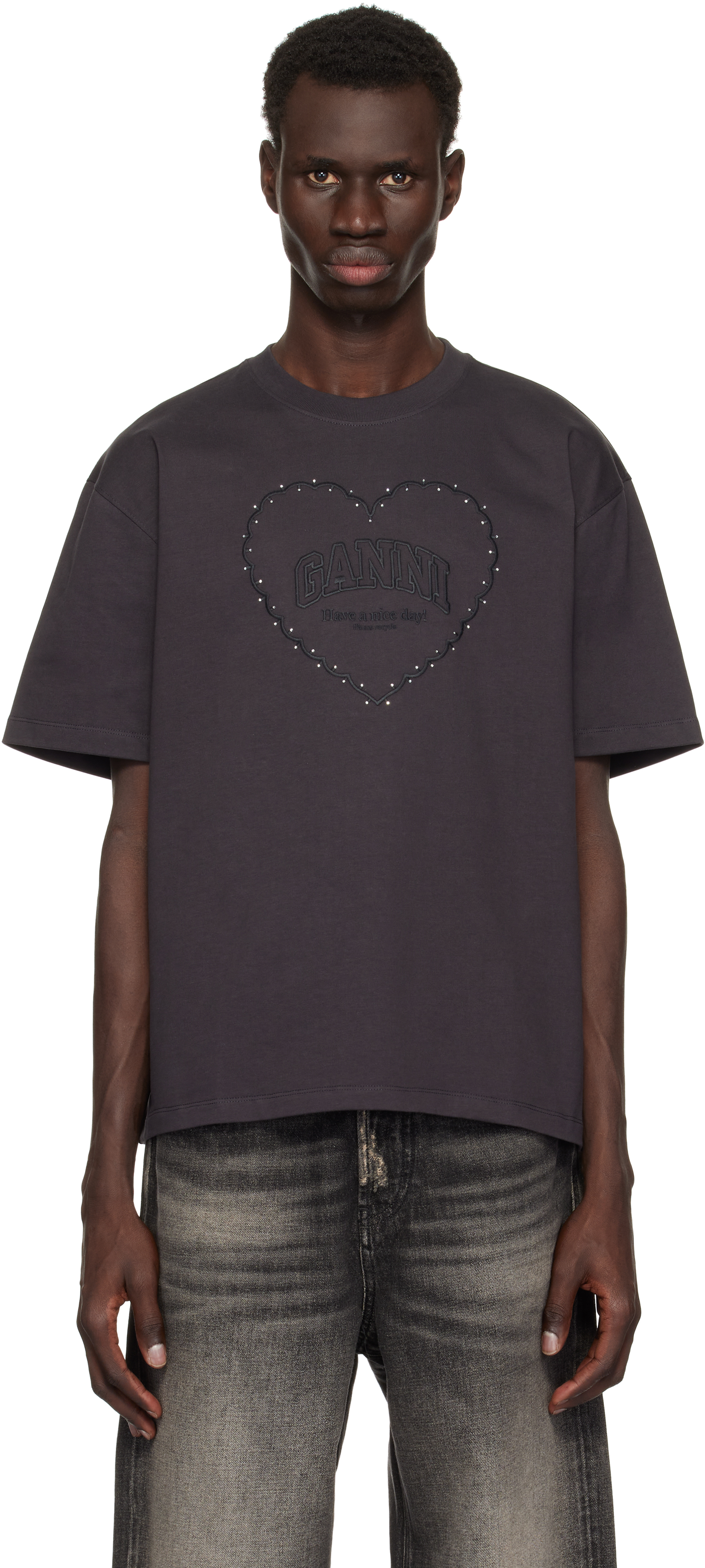 国内発送☆GANNI☆HeavyCotton Rhinestone DropShoulder T-shirt T4091_3683_151_1.jpg?sw=2000