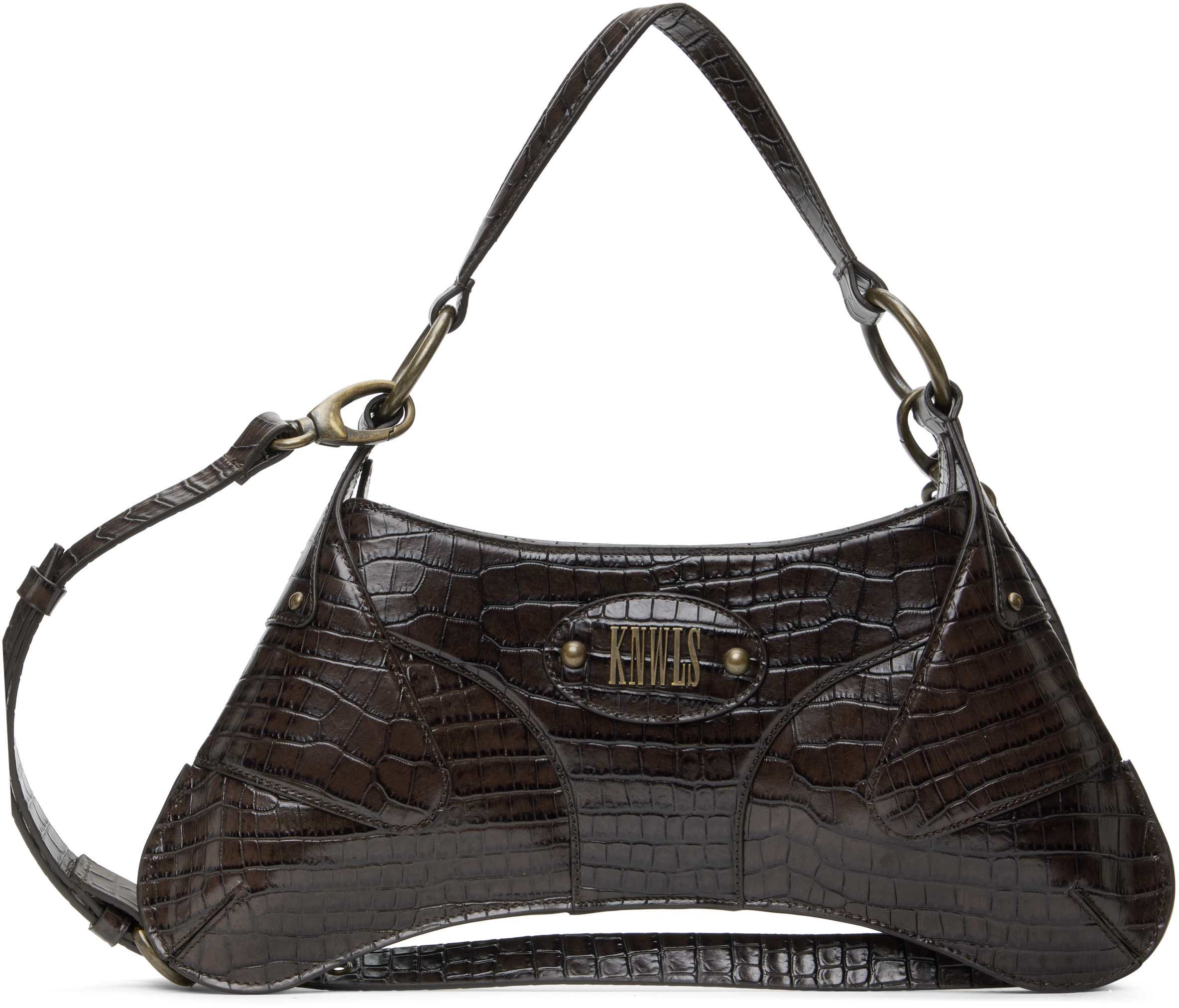 【関税込み】KNWLS ブラウン Razr バッグ Brown Razr Bag by KNWLS on Sale