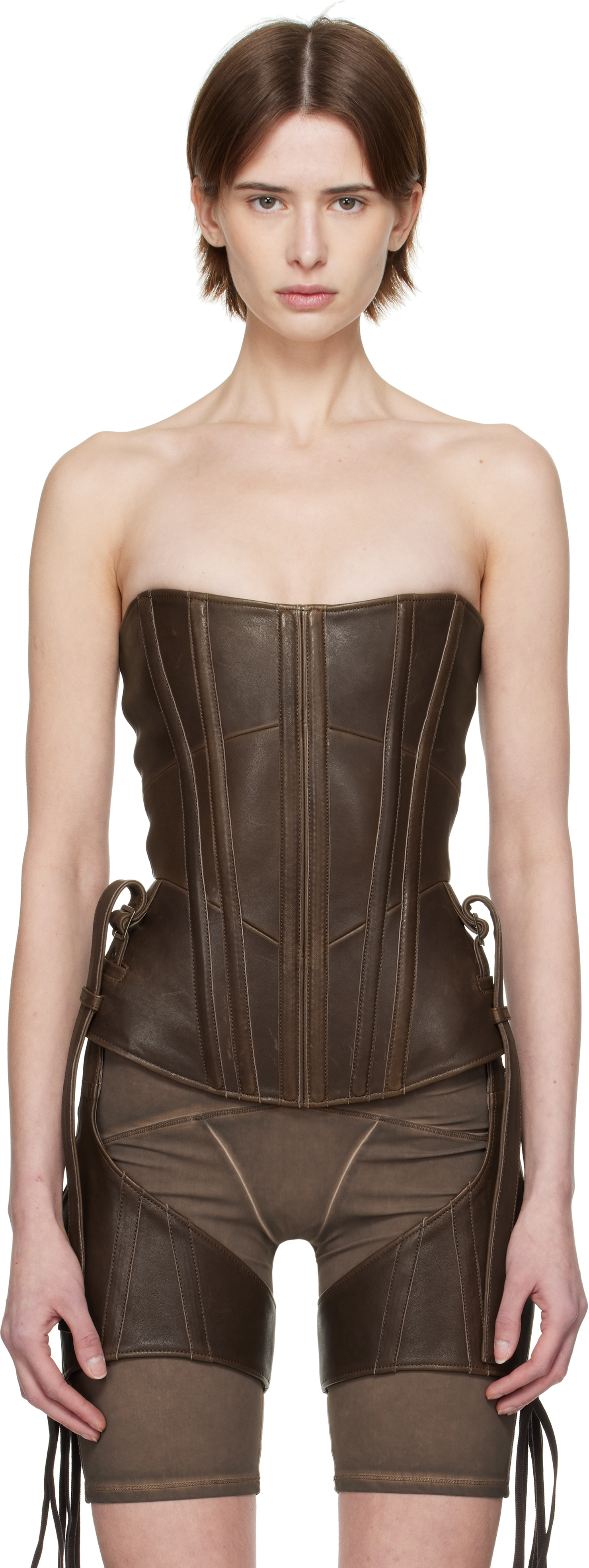 Brown Veil Leather Corset