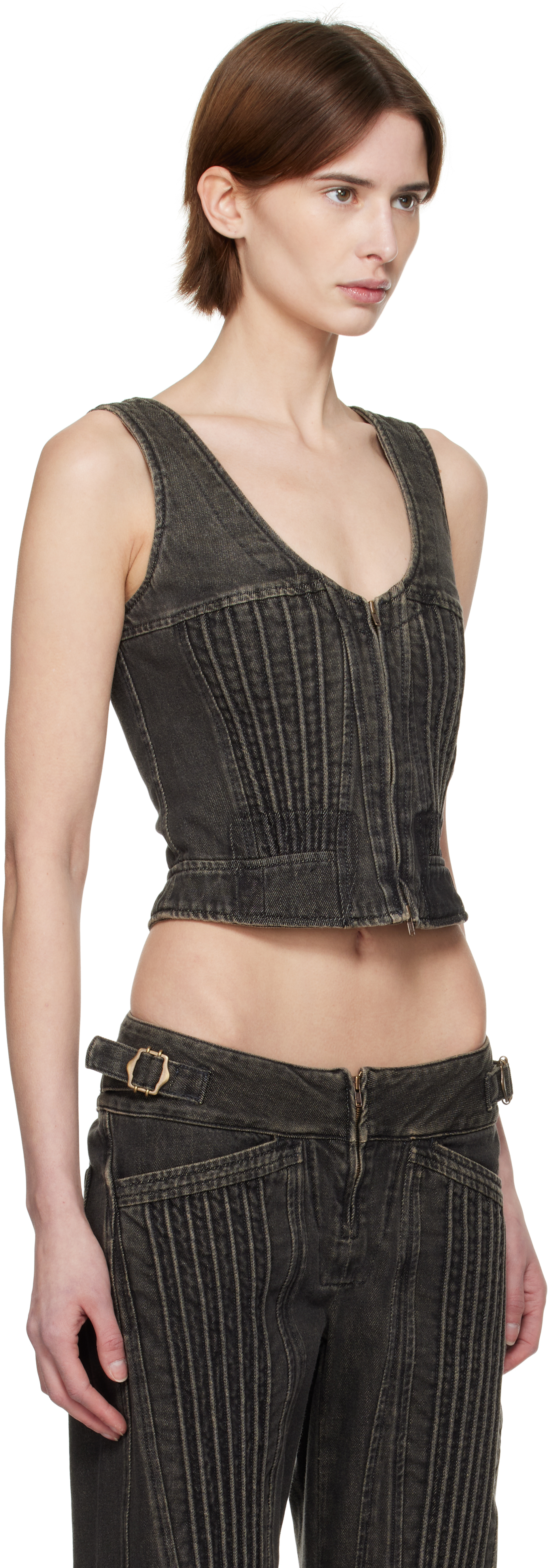 Knwls Black Corded Corset In Black