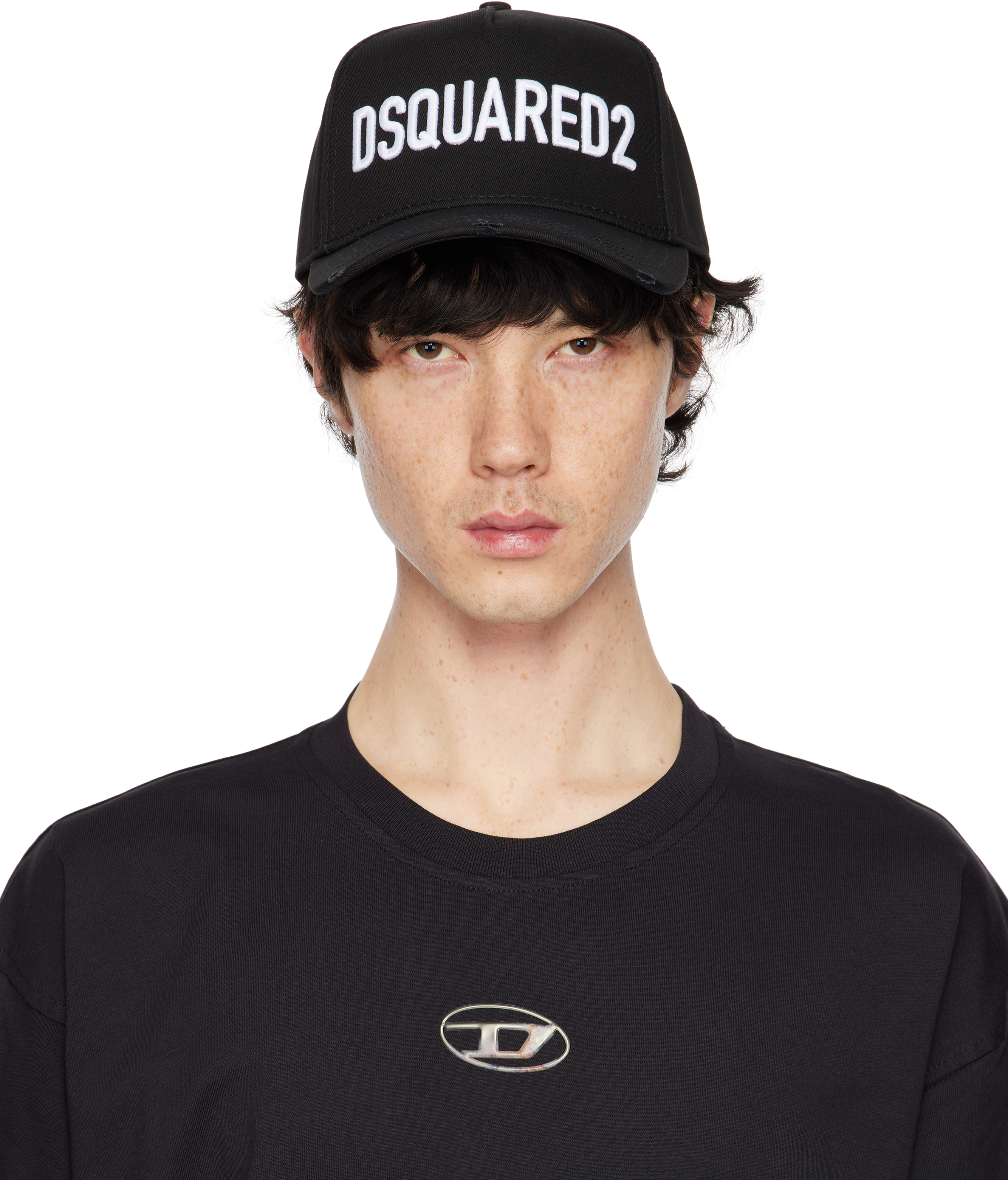 Black 'Dsquared2' Technicolor Baseball Cap