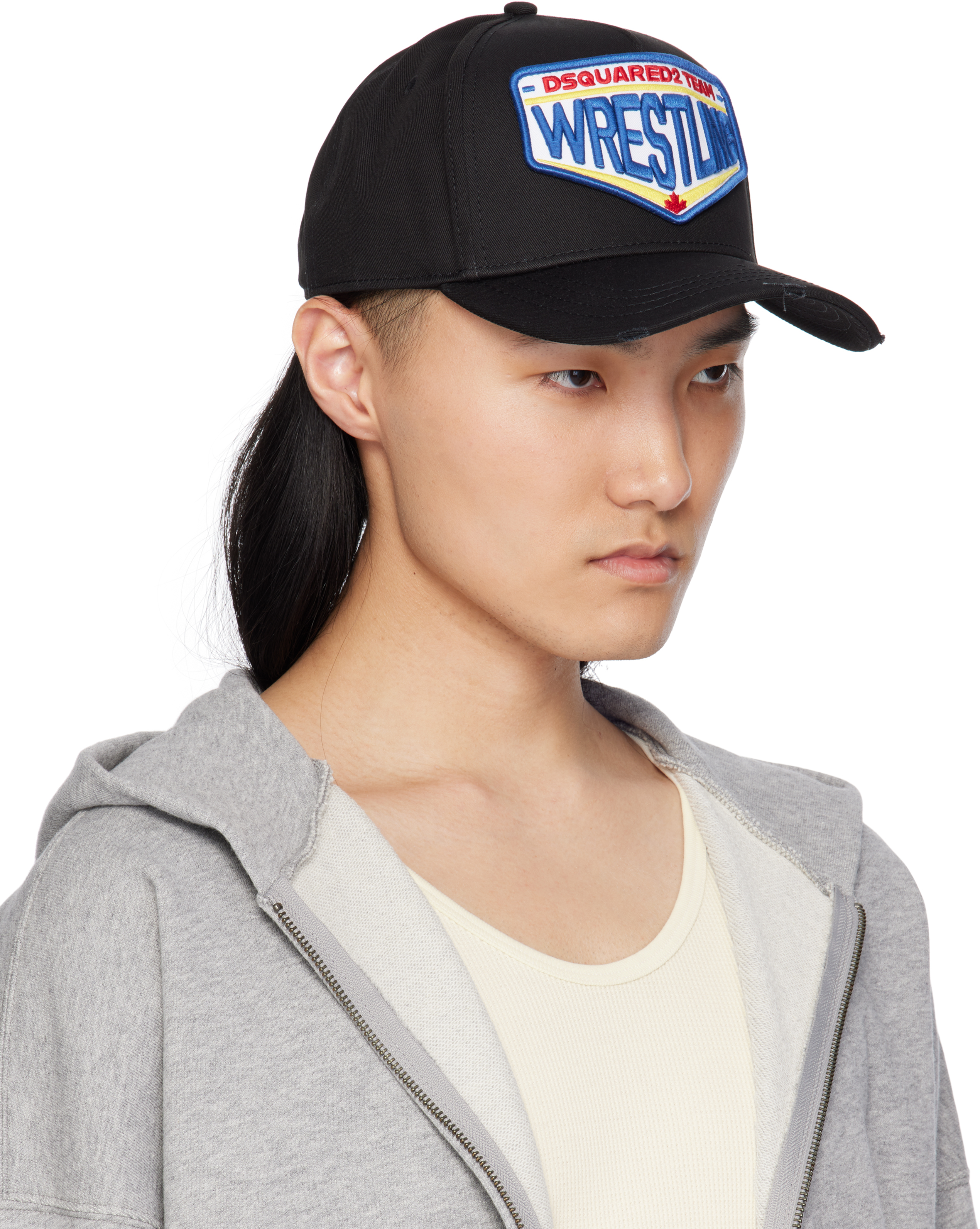 Dsquared2 Black Boxeur Baseball Cap In Nero