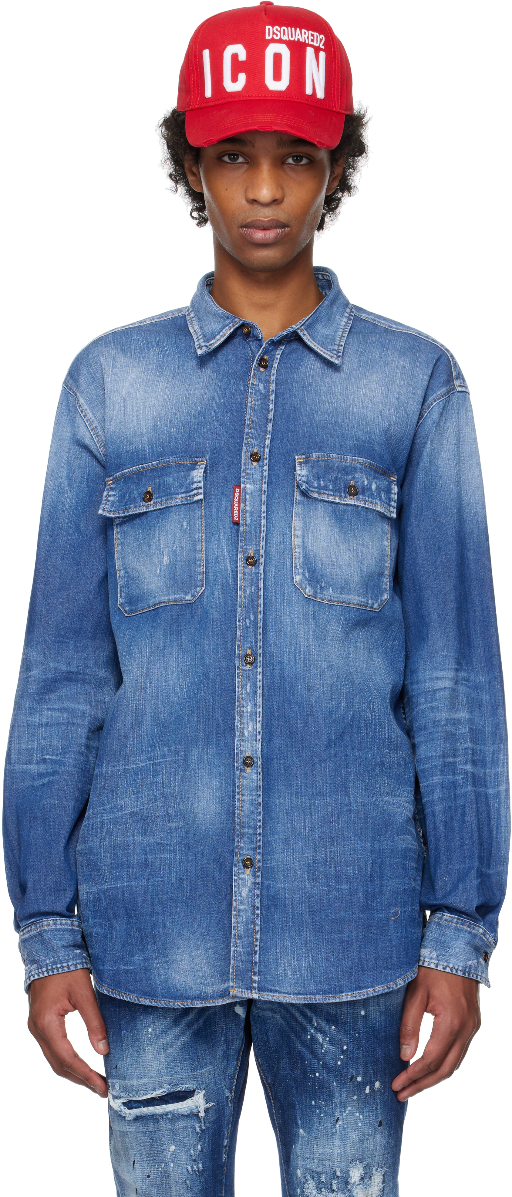 Blue Dan Worker Pocket Denim Shirt