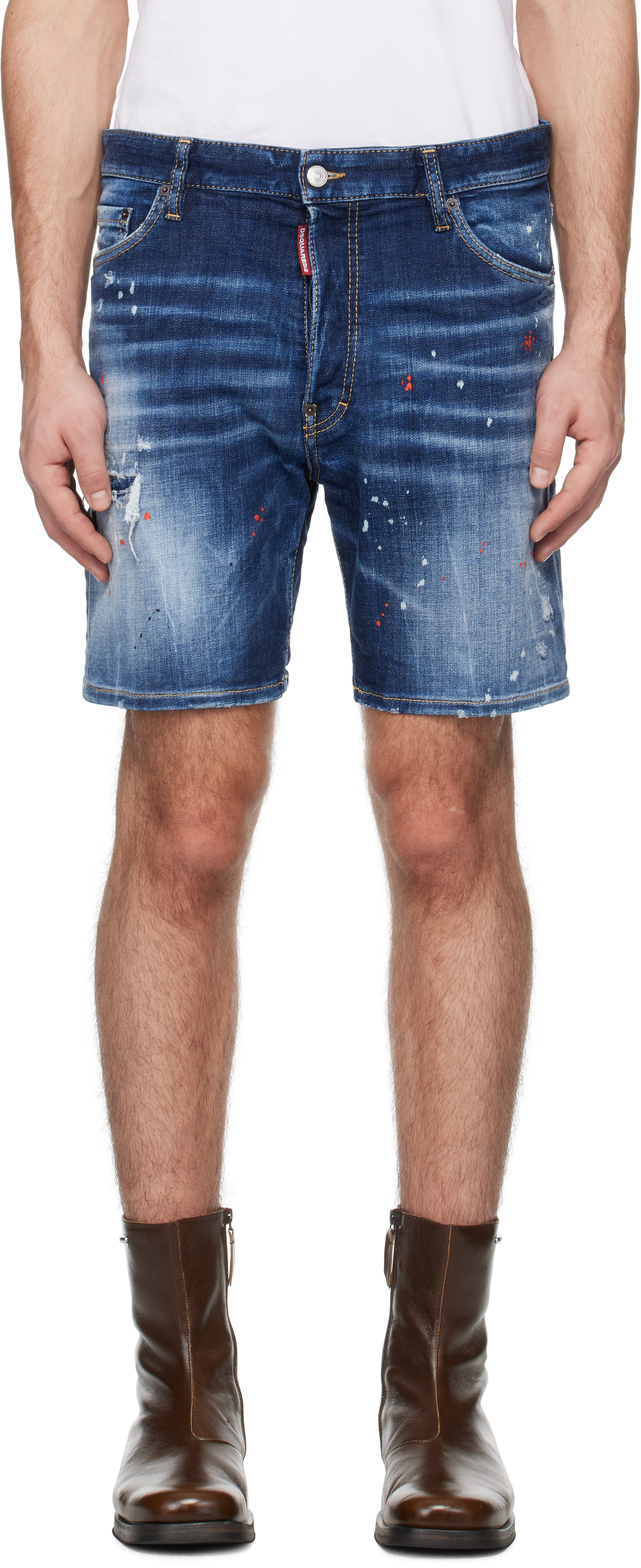 Blue Medium Easy Wash Denim Shorts