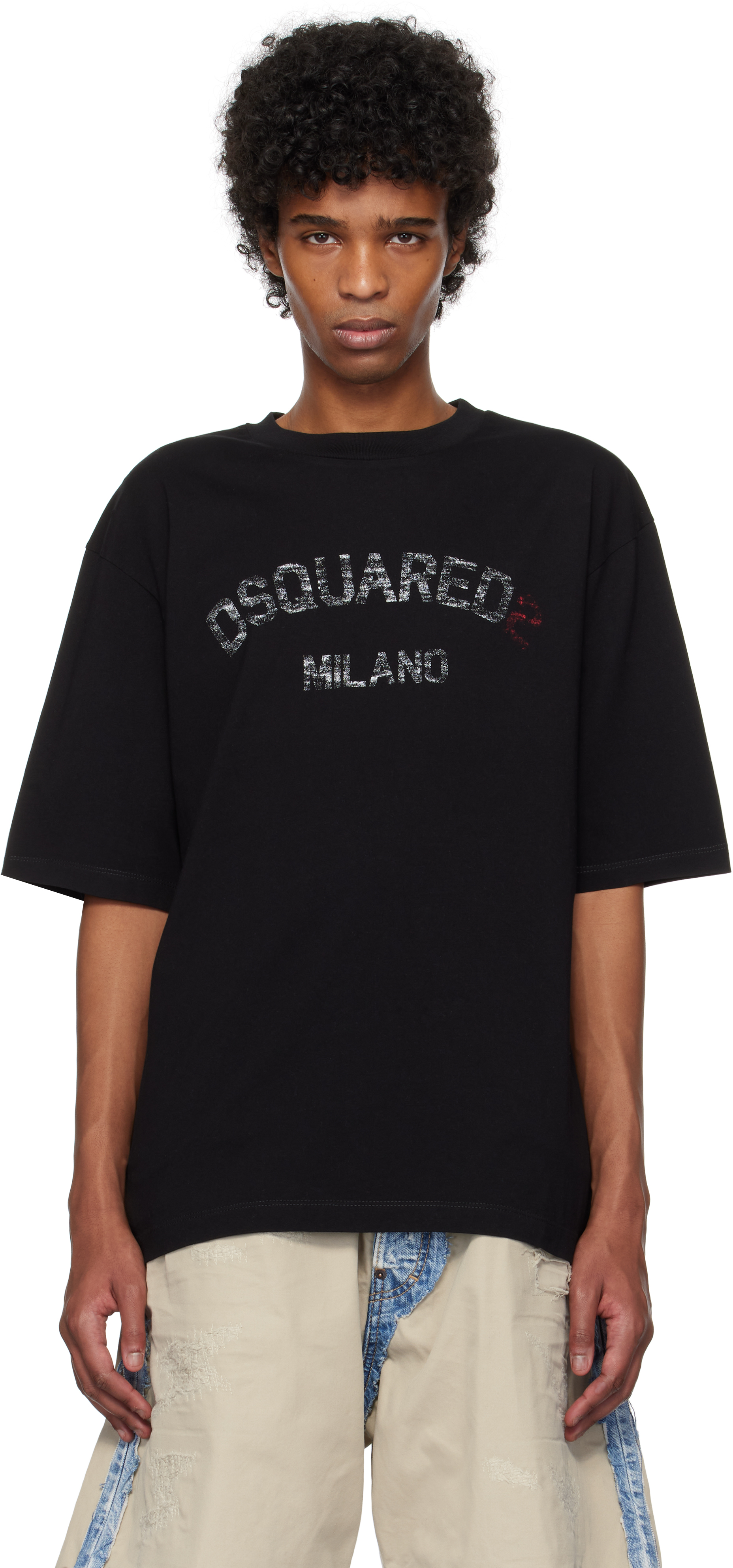 Tシャツ・カットソー D SQUARED2 Loose Fit Faded Logo T-Shirt Black Loose Fit Faded Logo T-shirt by Dsquared2 on Sale