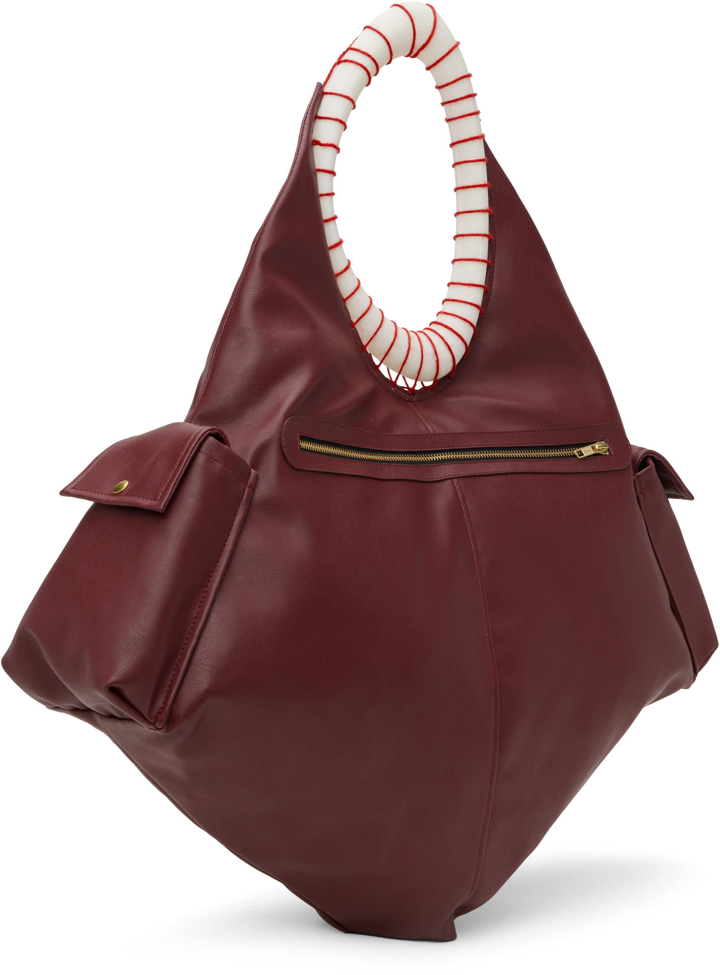 Stanley Raffington Burgundy Curve Tote In Burgundy