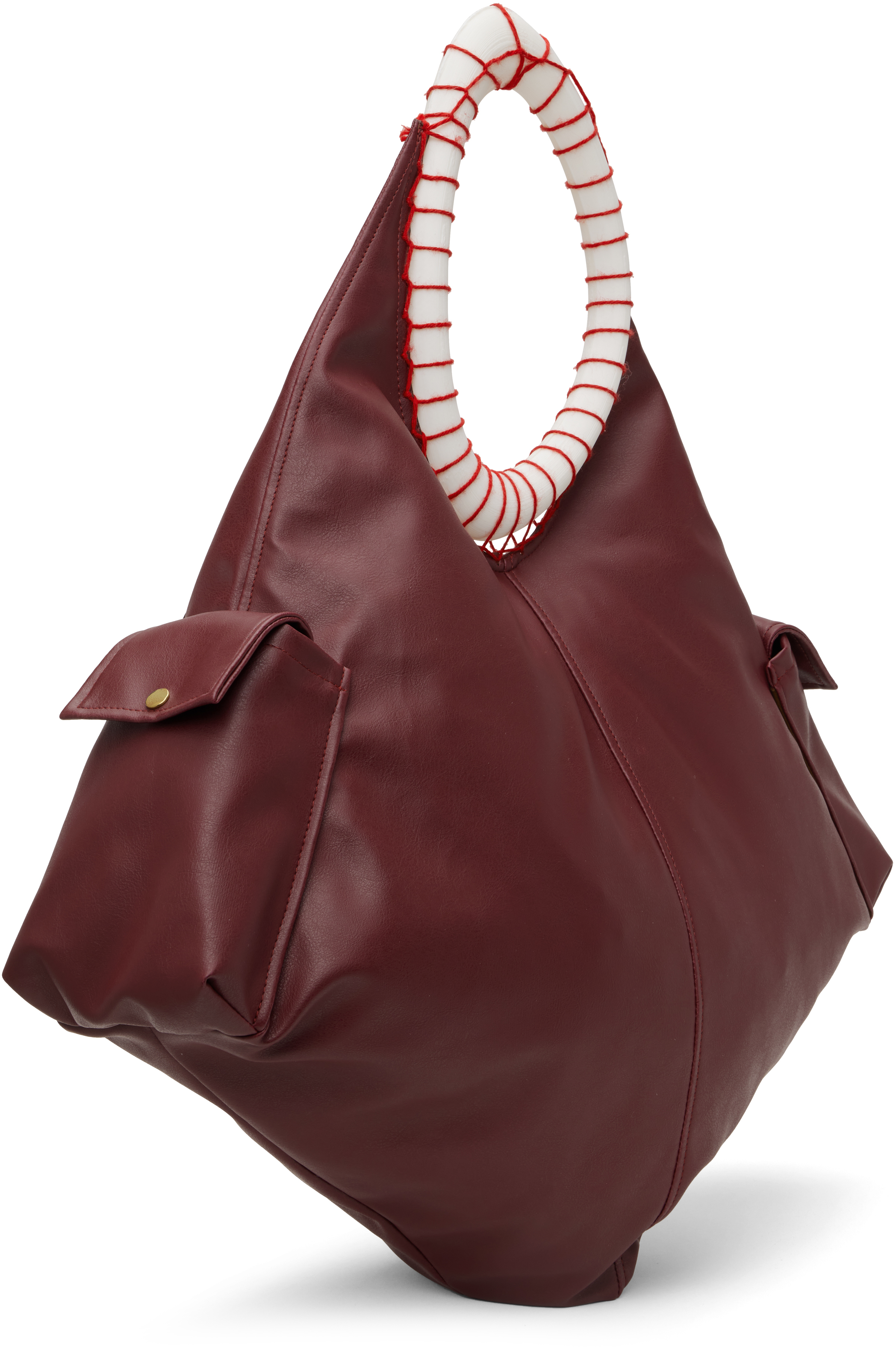 Stanley Raffington Burgundy Curve Tote In Burgundy