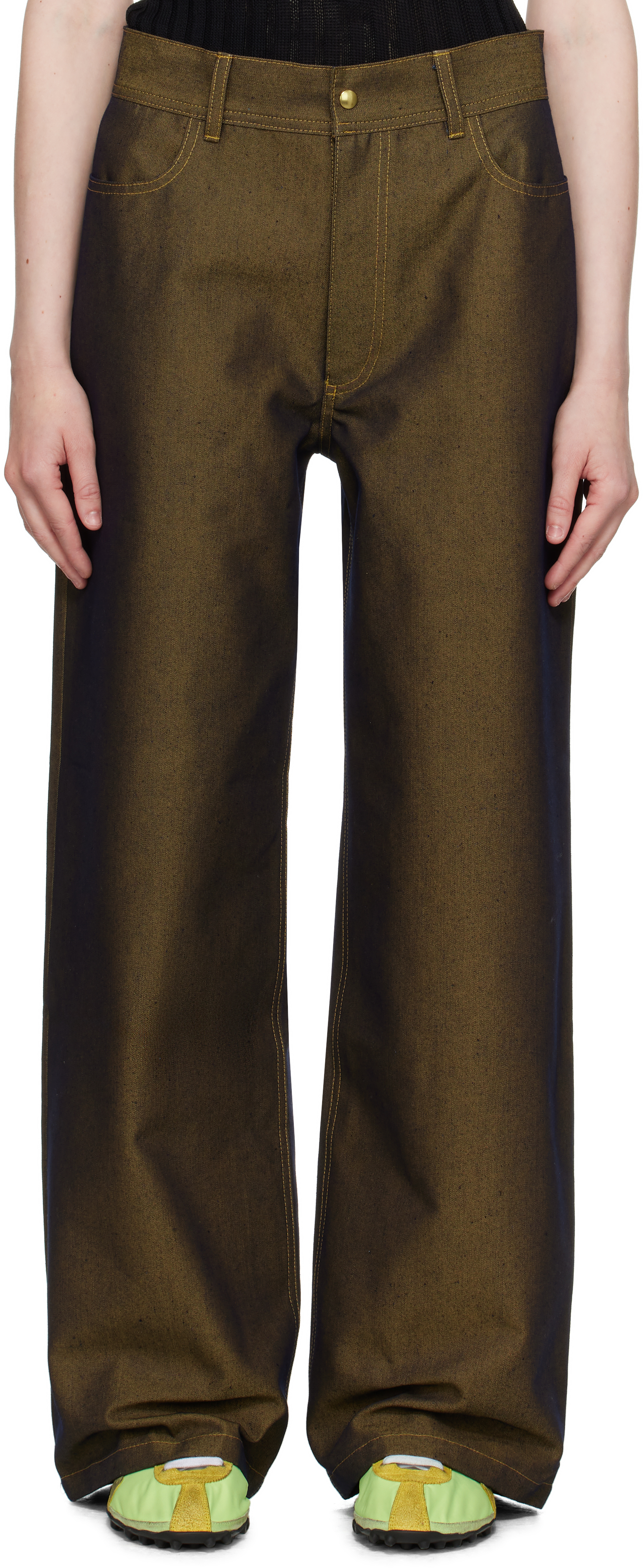Stanley Raffington Navy & Yellow Two Tone Jeans