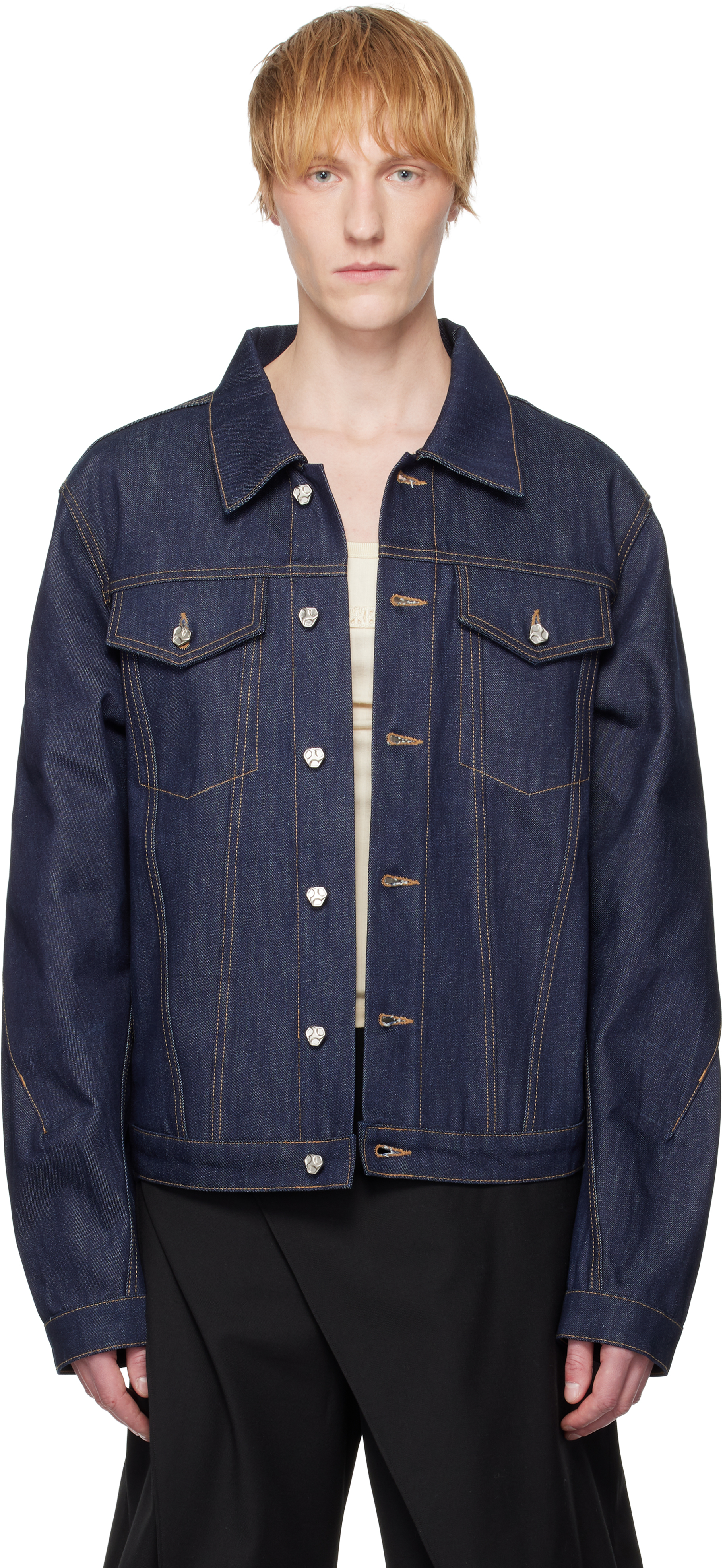 SSENSE Exclusive Navy Raw Denim Jacket