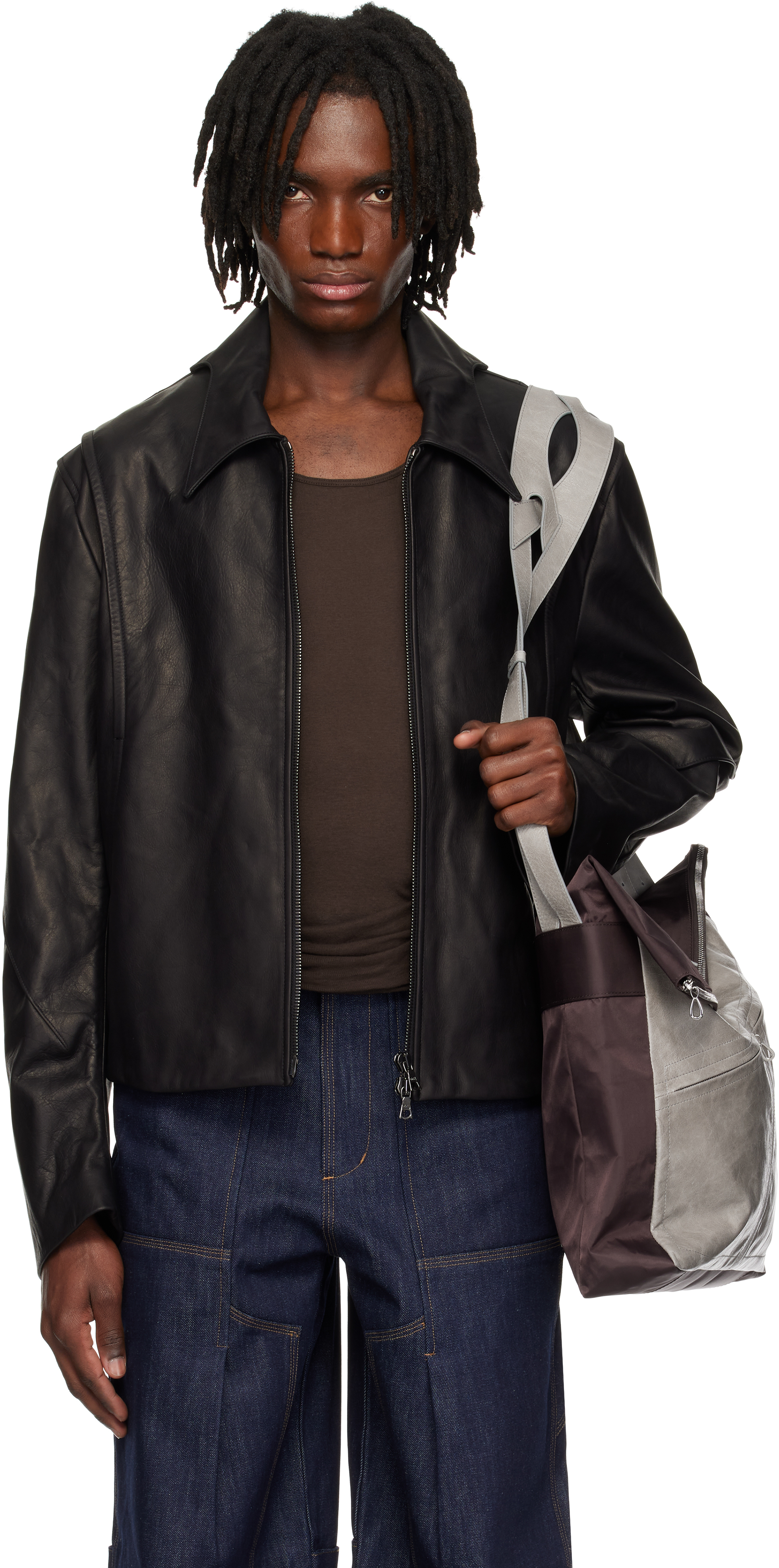 Black Gill Work Jacket by CMMAWEAR on Sale