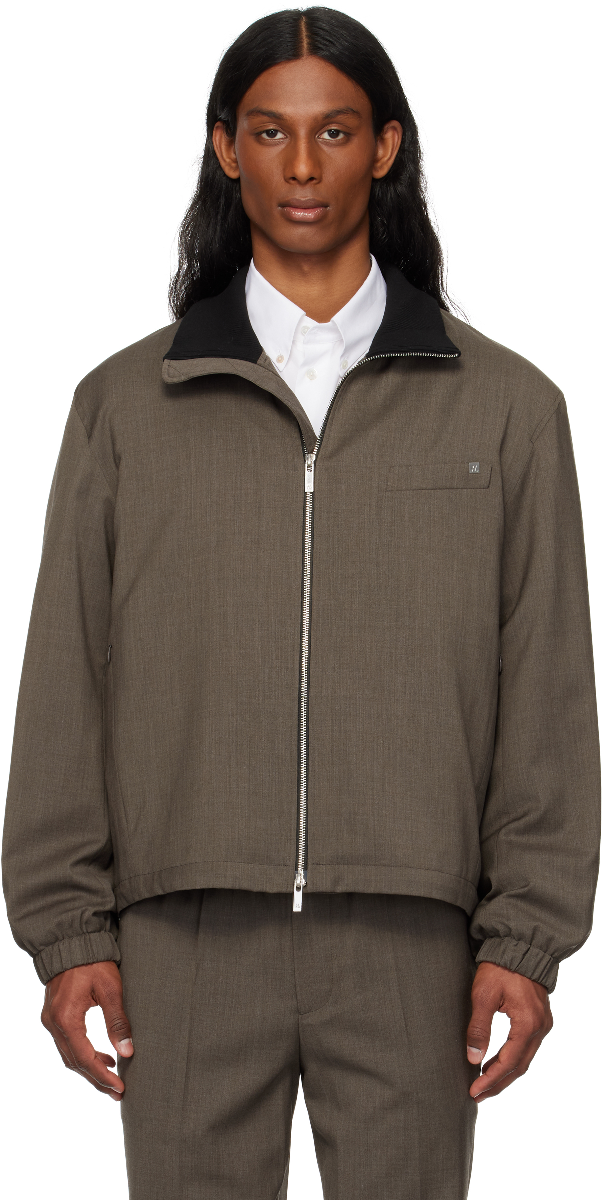 【関税込み】Helmut Lang カーキ ジッパー シアリングコート Helmut Lang メンズ ジャケット & コート | SSENSE 日本
