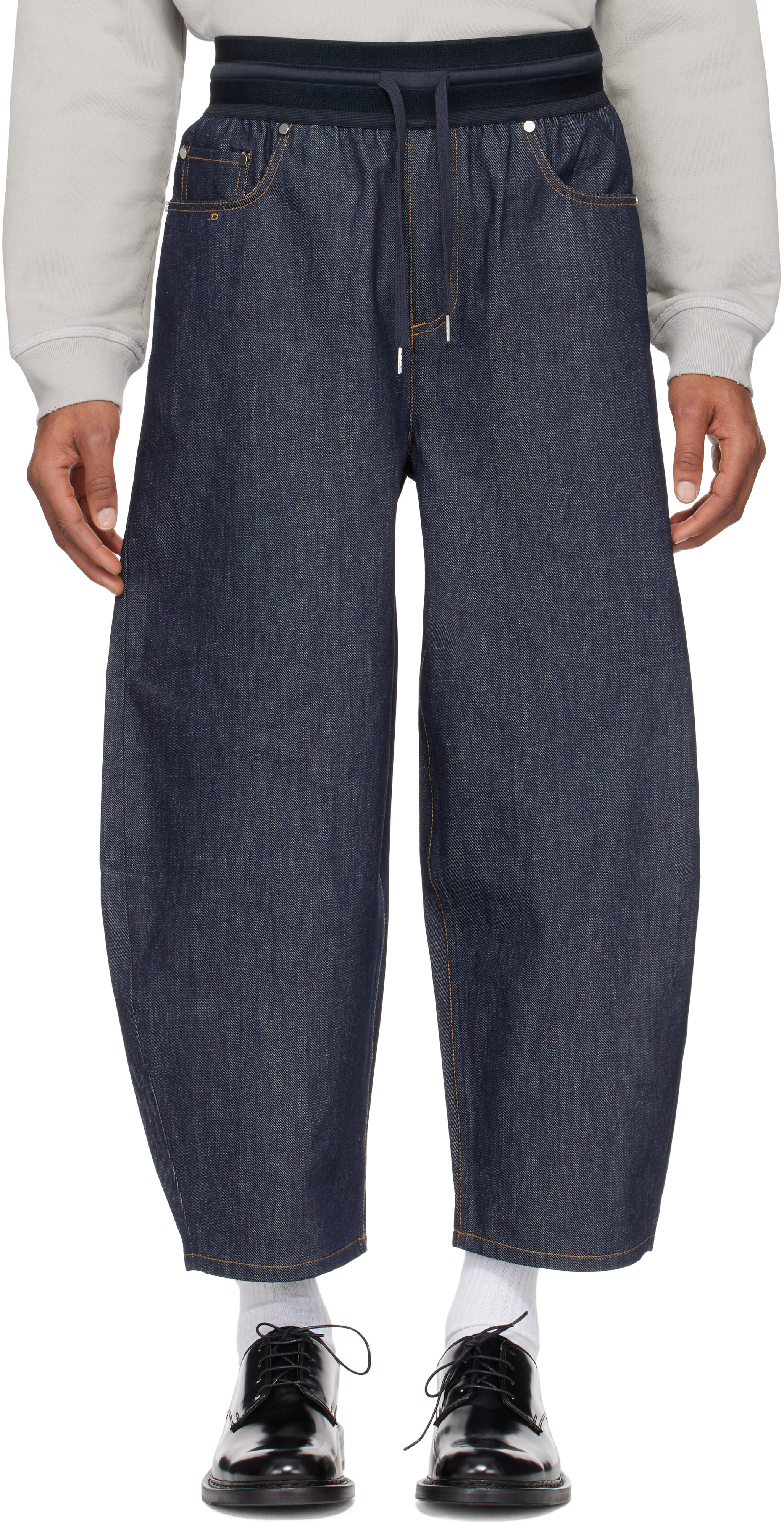 HELMUT LANG INDIGO COCOON PULL-ON JEANS