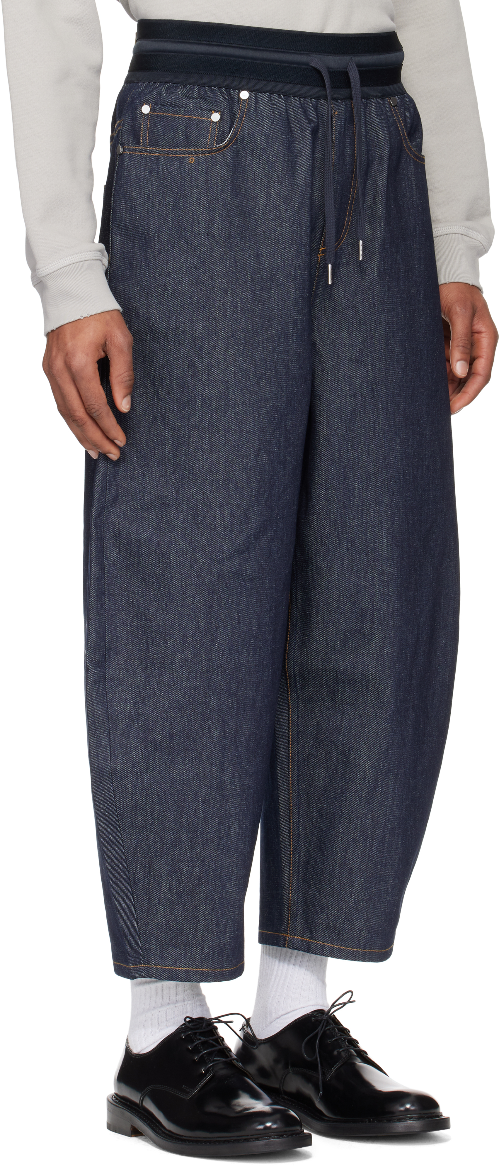 HELMUT LANG INDIGO COCOON PULL-ON JEANS