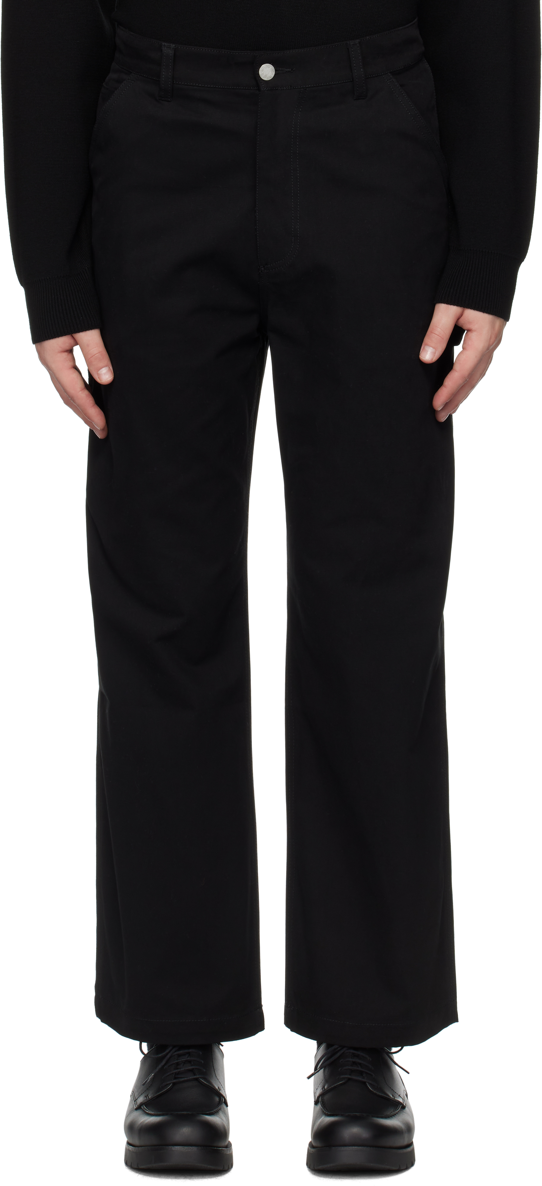 Black Canvas Carpenter Trousers