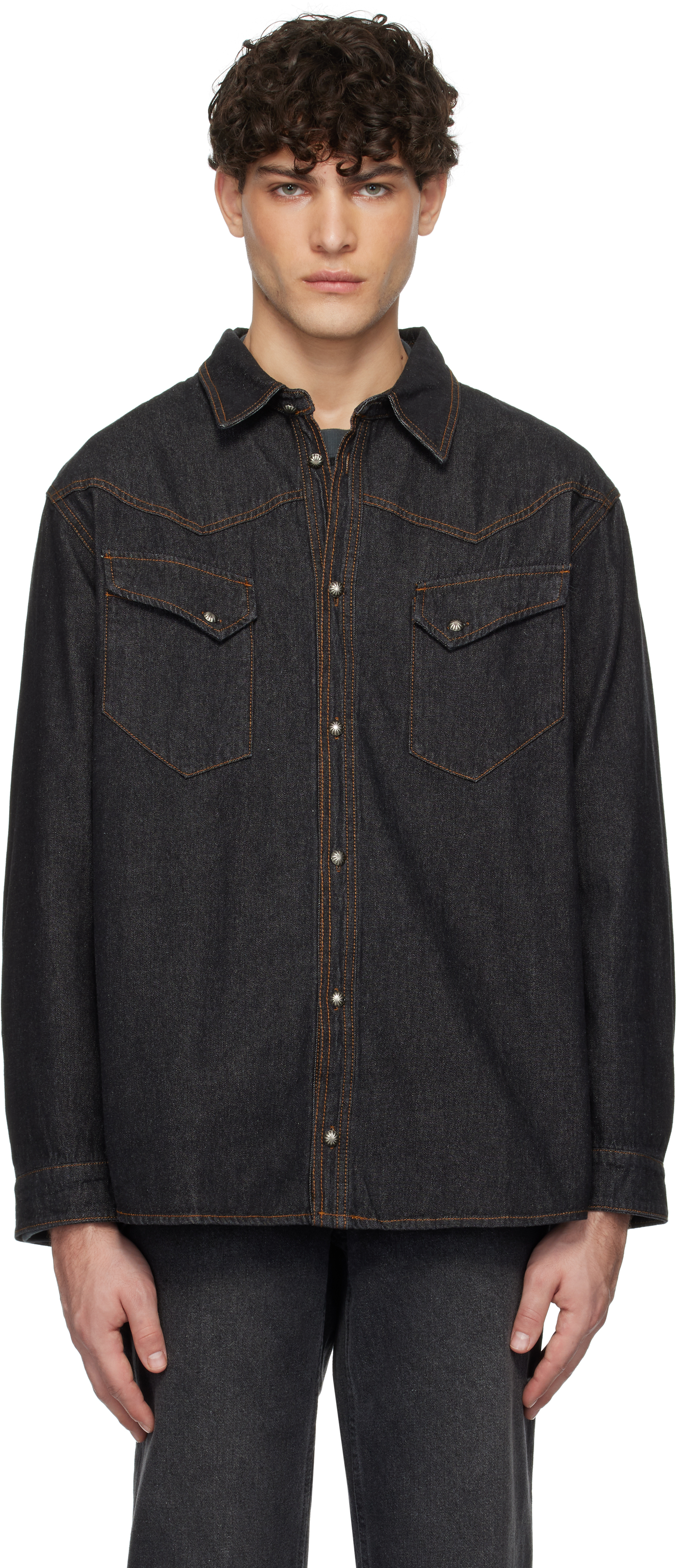 Black Western Denim Shirt