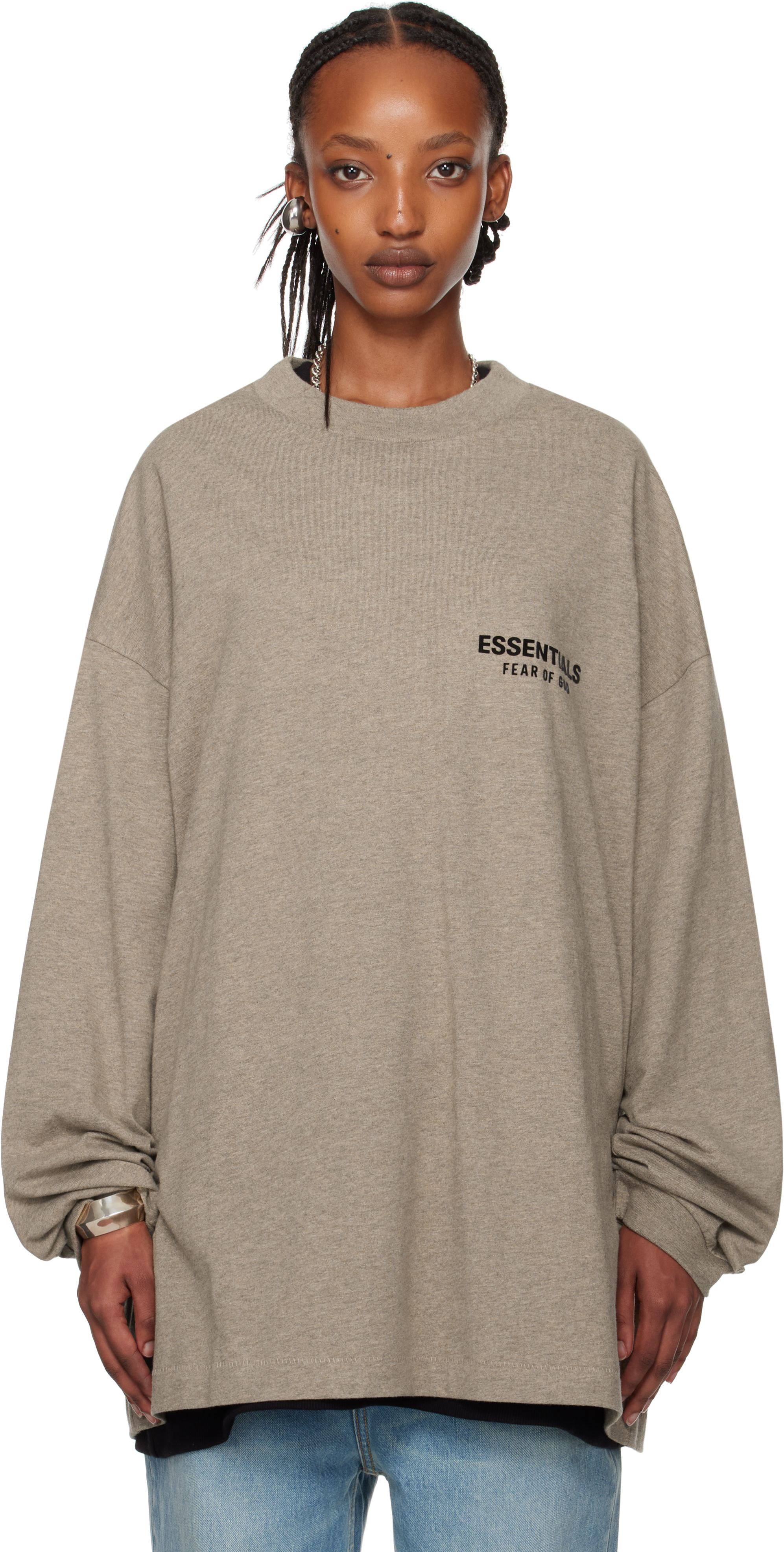 Gray Jersey Long Sleeve T-shirt