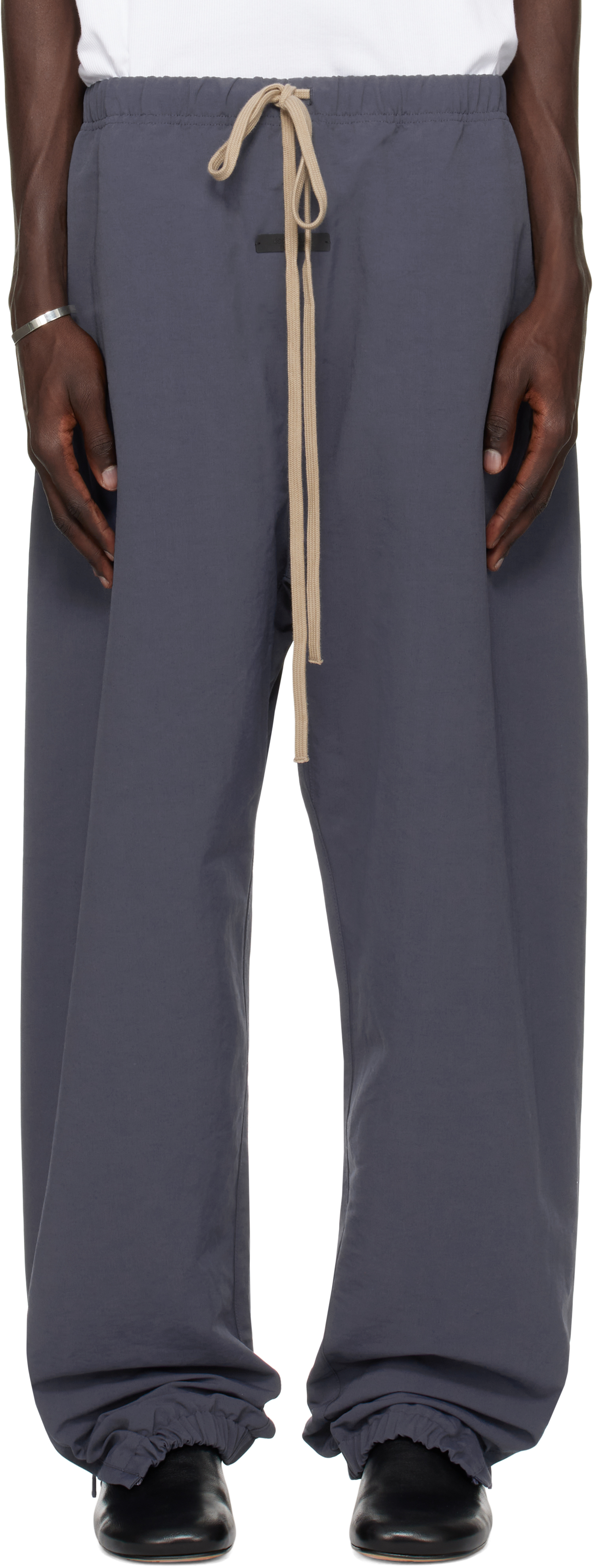 Navy Military Nylon Track Pants