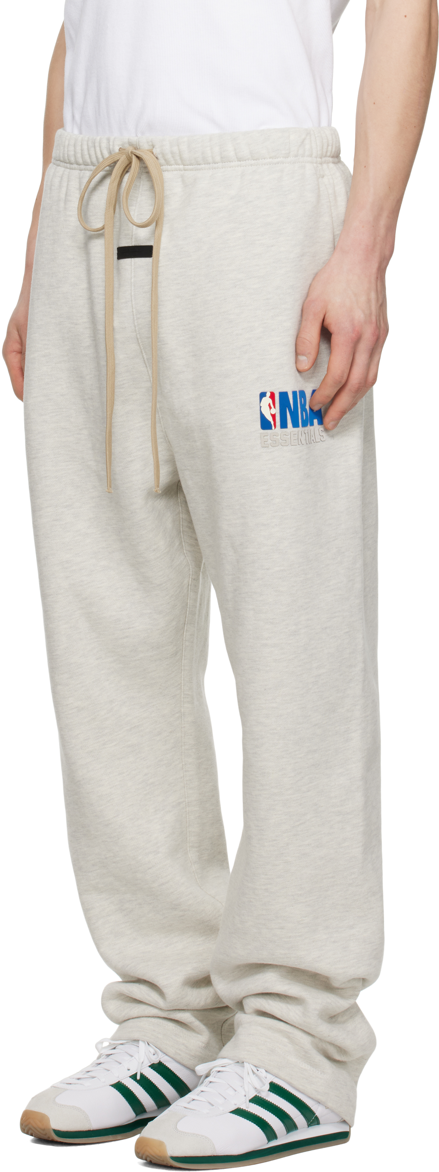 Essentials Gray Nba Relaxed Sweatpants In Light Heather