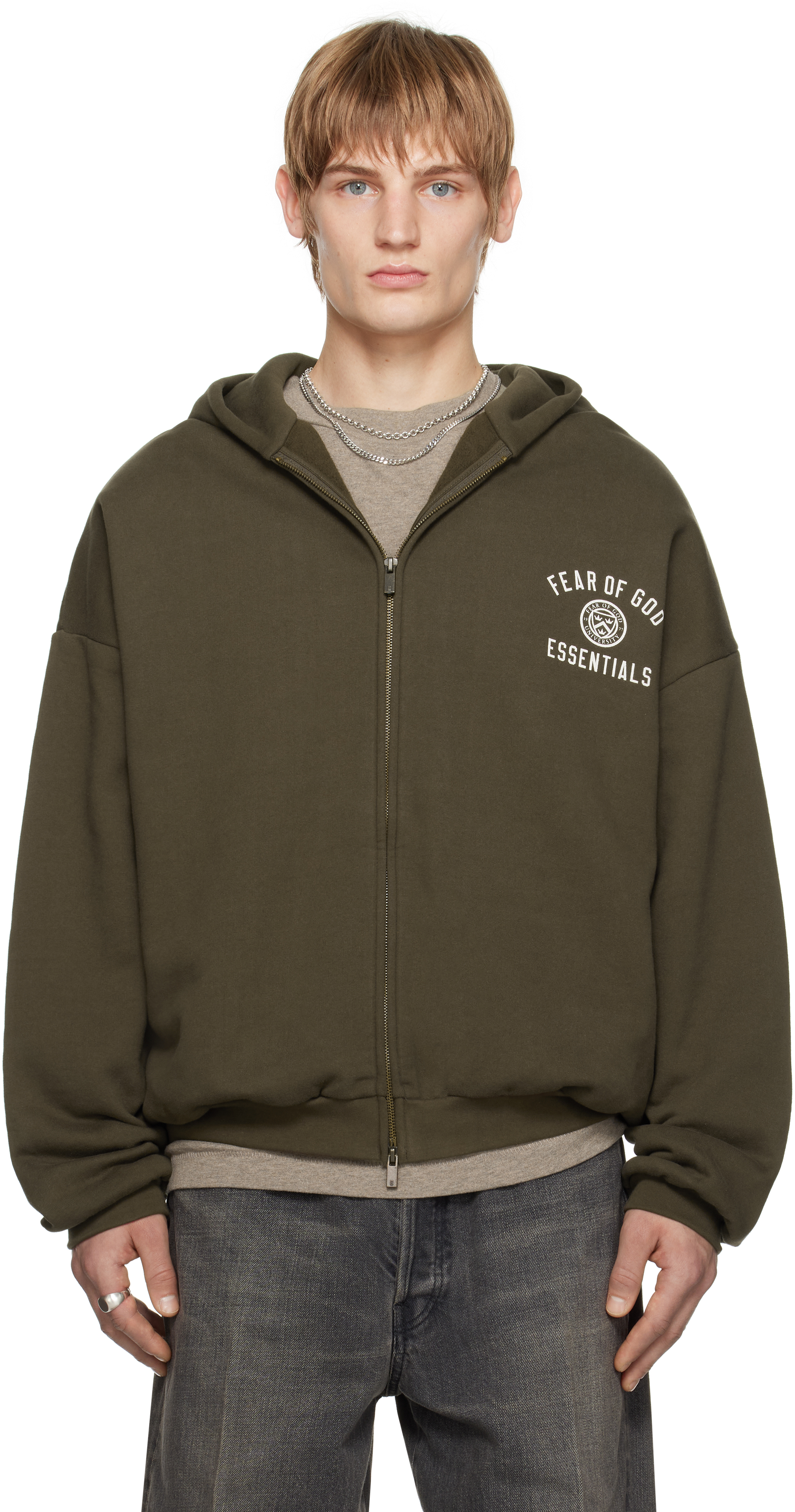 Brown Heavy Fleece Fullzip Hoodie