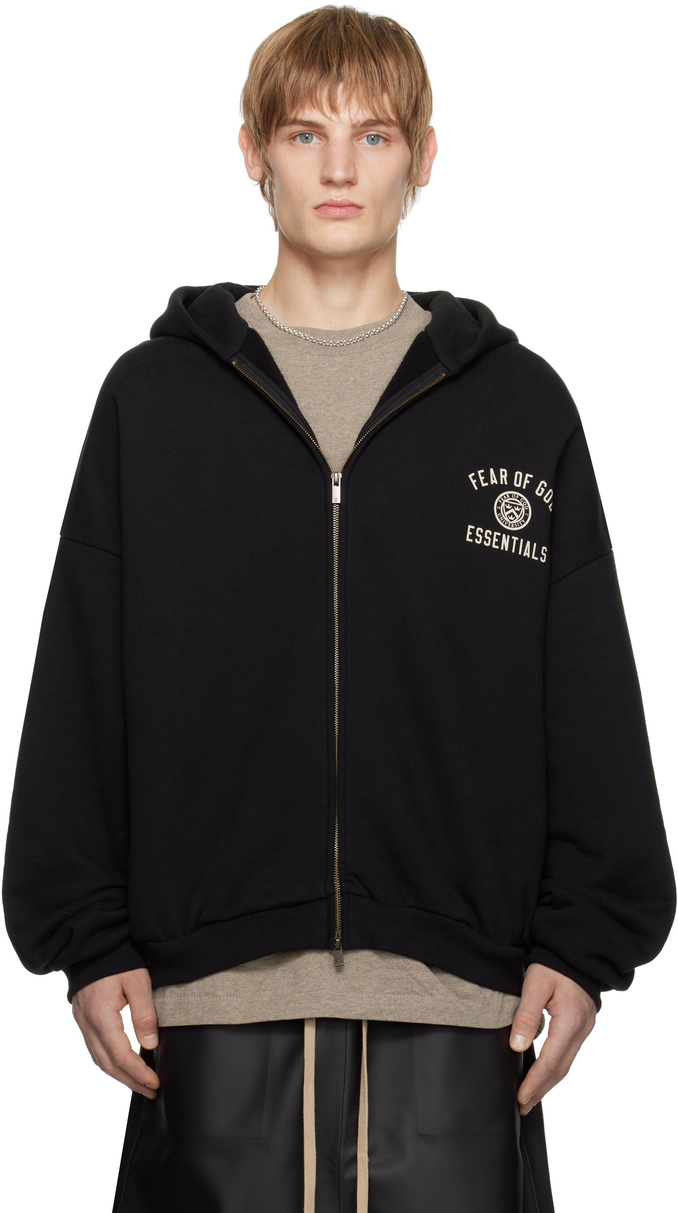 Black Heavy Fleece Fullzip Hoodie