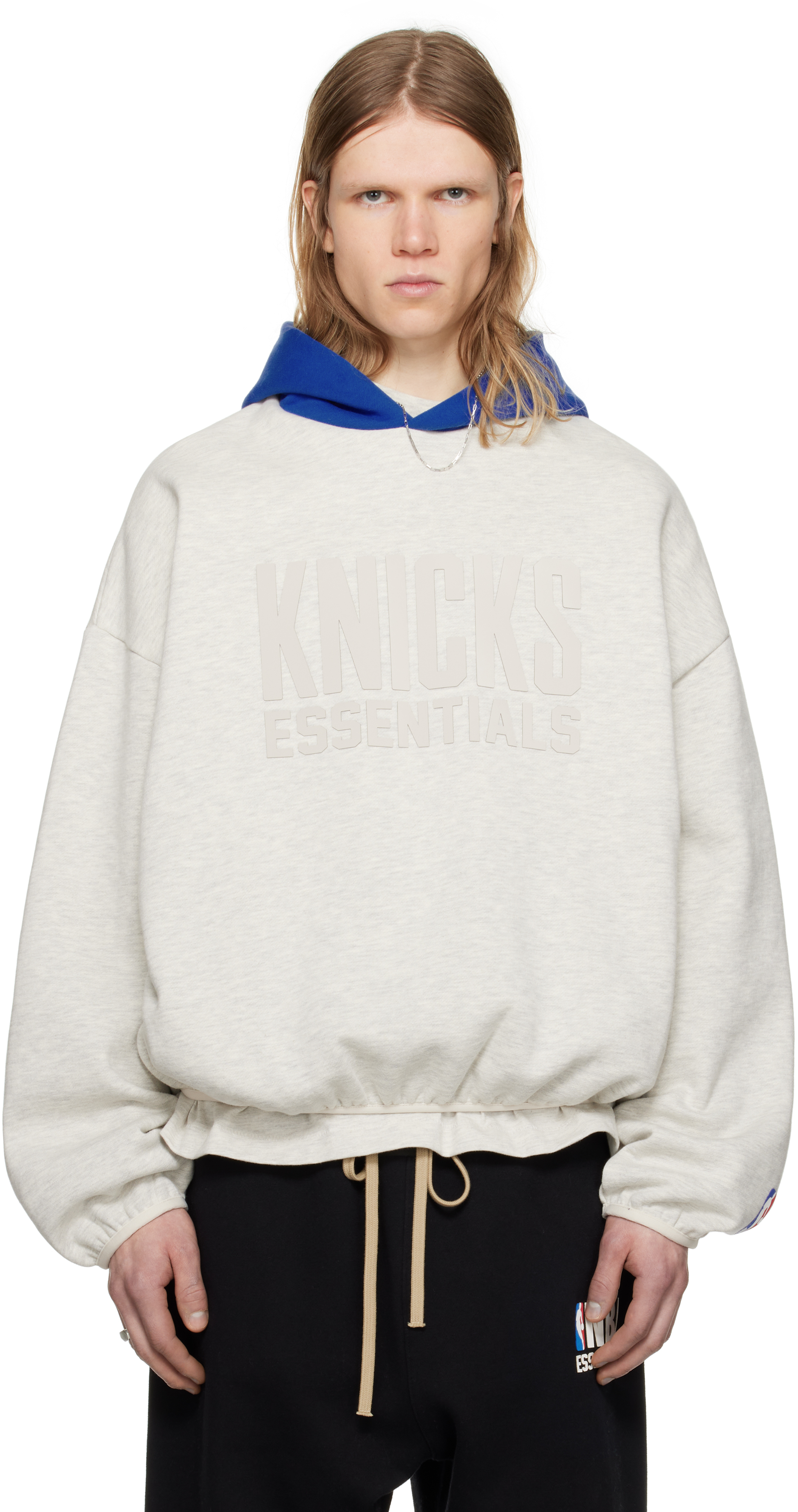 Gray & Blue NBA Knicks Pull Over Hoodie