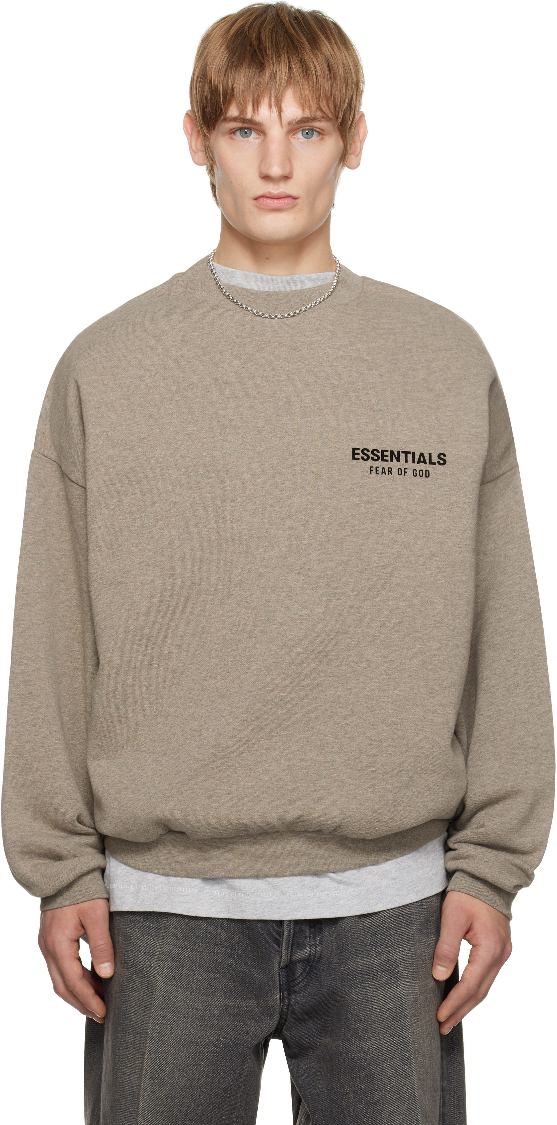 Gray Fleece Crewneck Sweatshirt