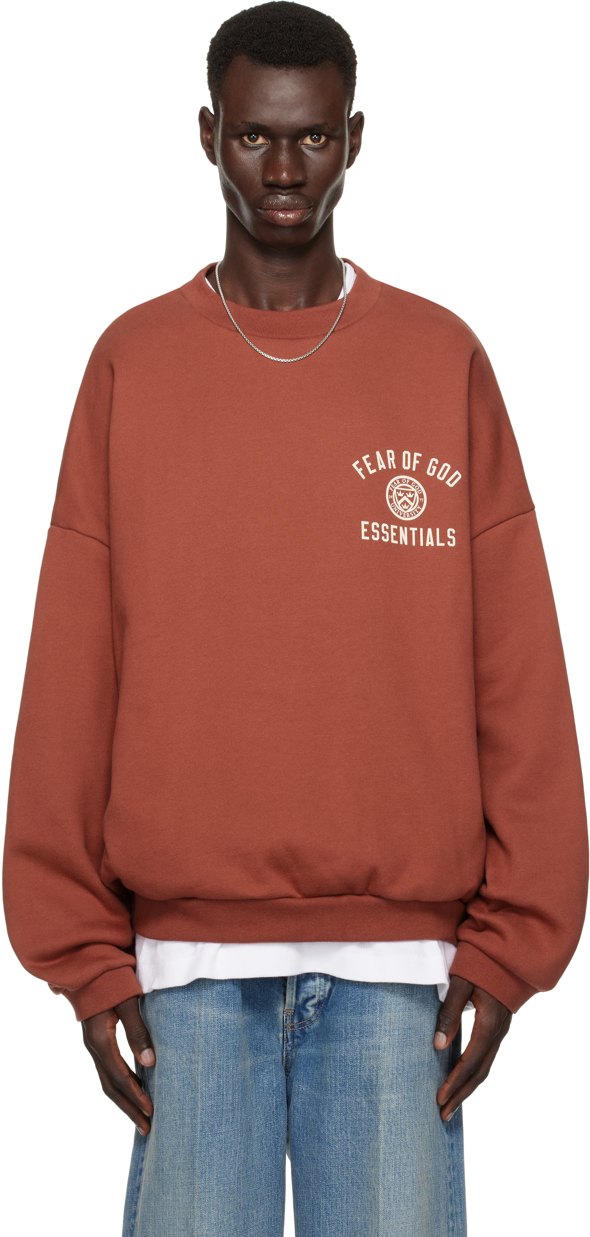 Red Fleece Crewneck Sweatshirt