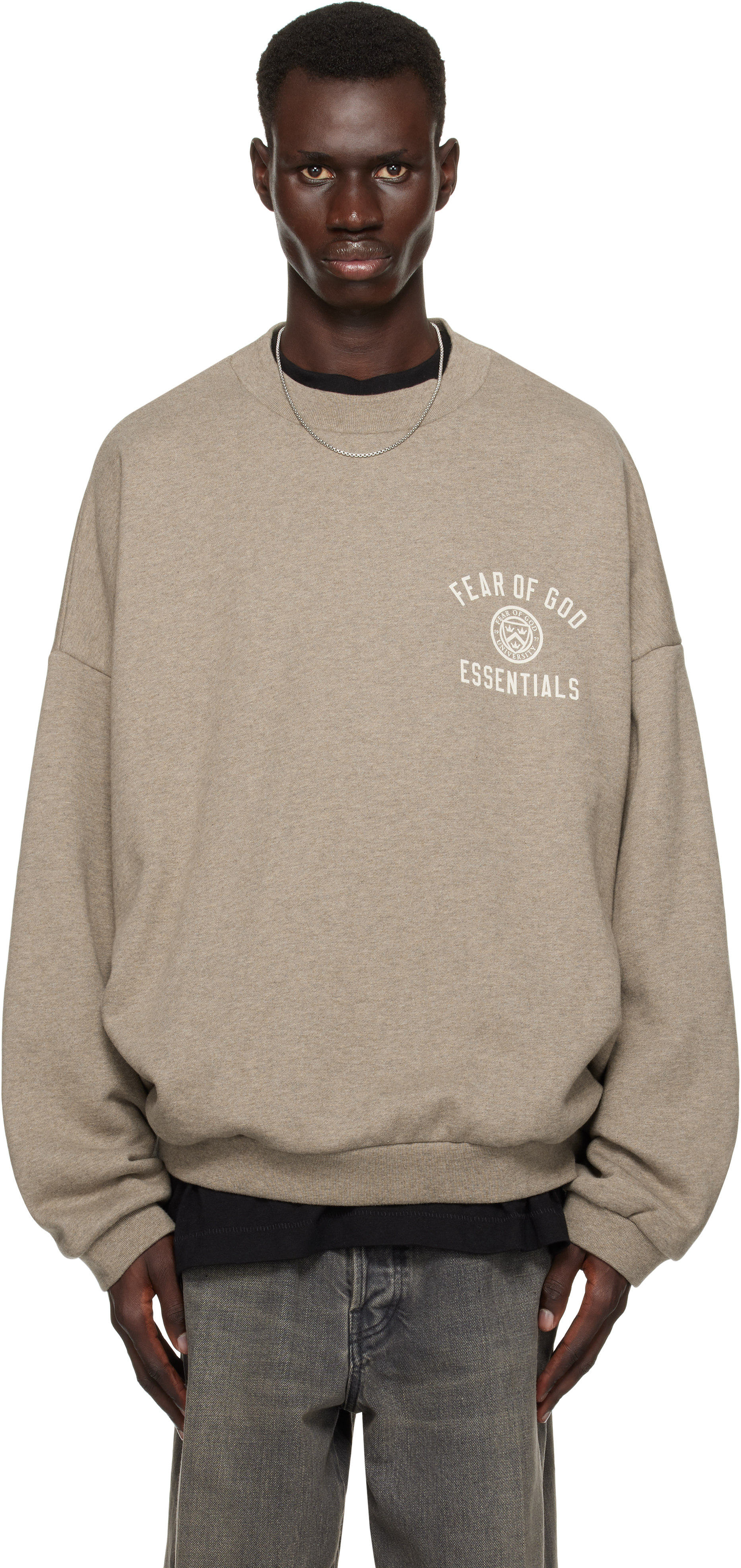 Gray Fleece Crewneck Sweatshirt