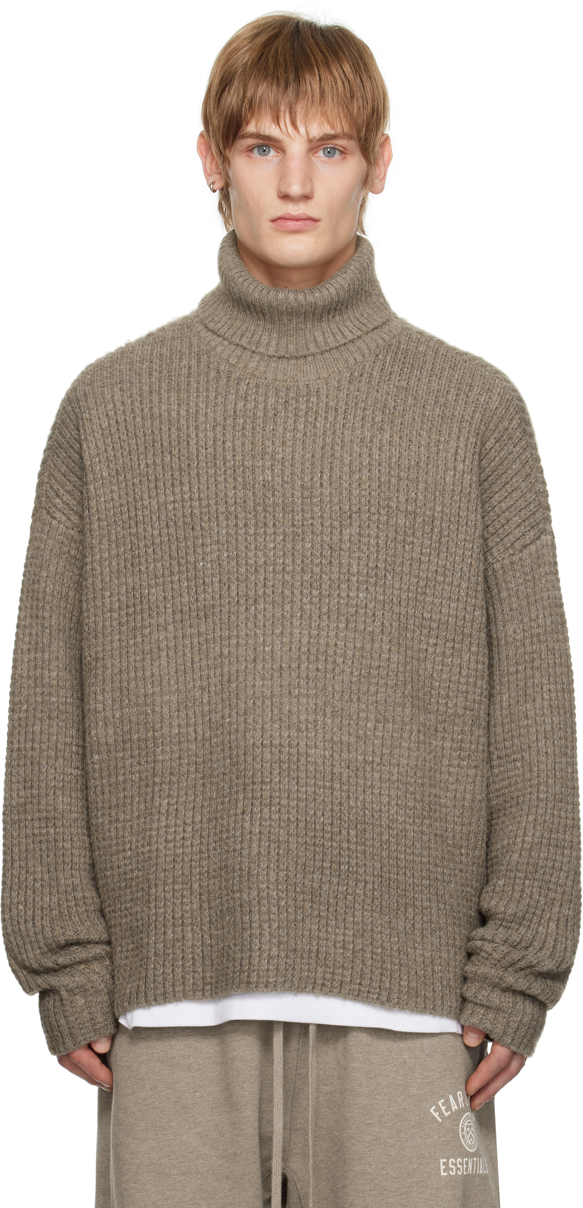 Gray Heavy Waffle Turtleneck