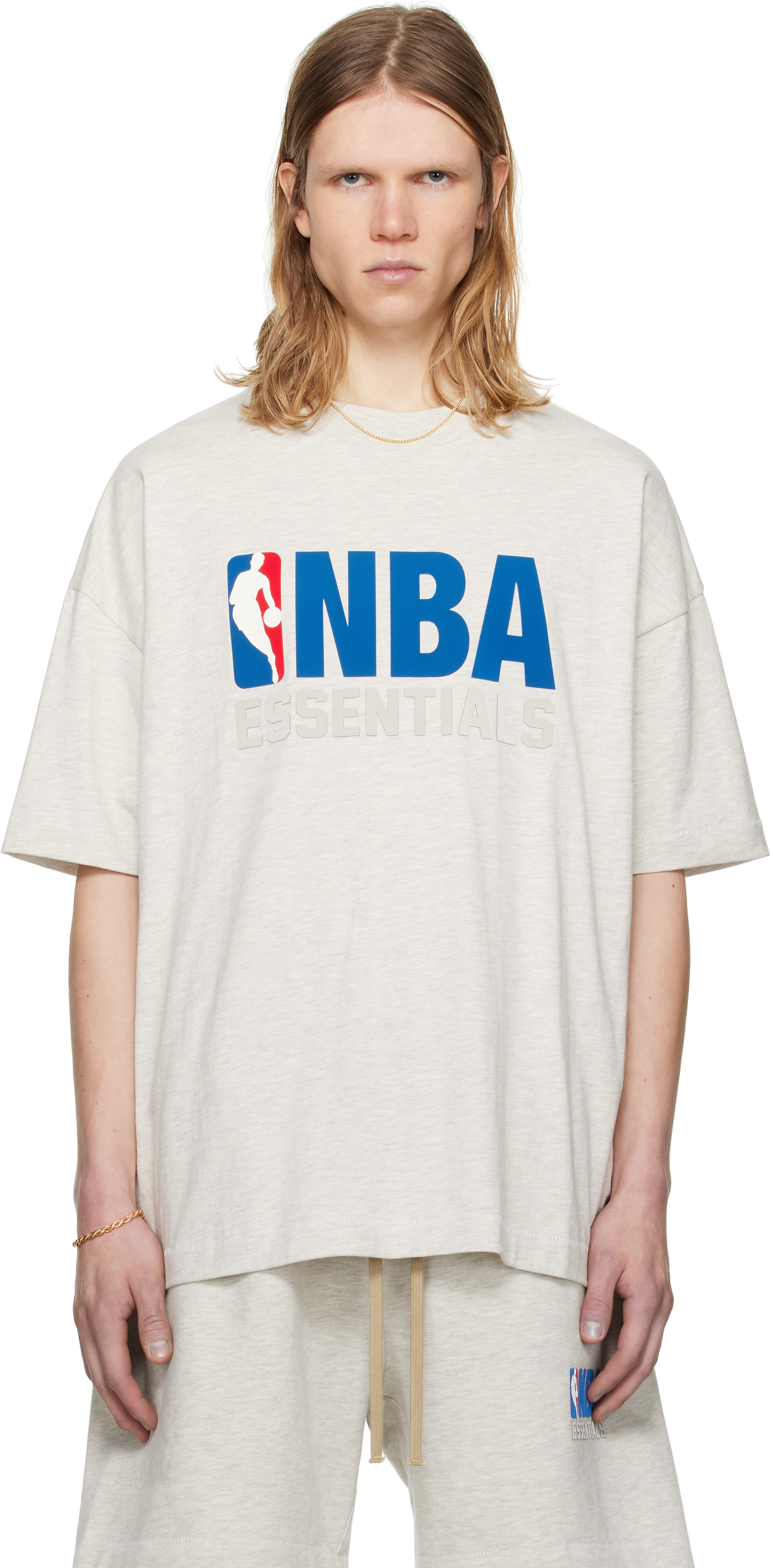 Fear of God ESSENTIALS: Gray NBA Short Sleeve T-shirt | SSENSE