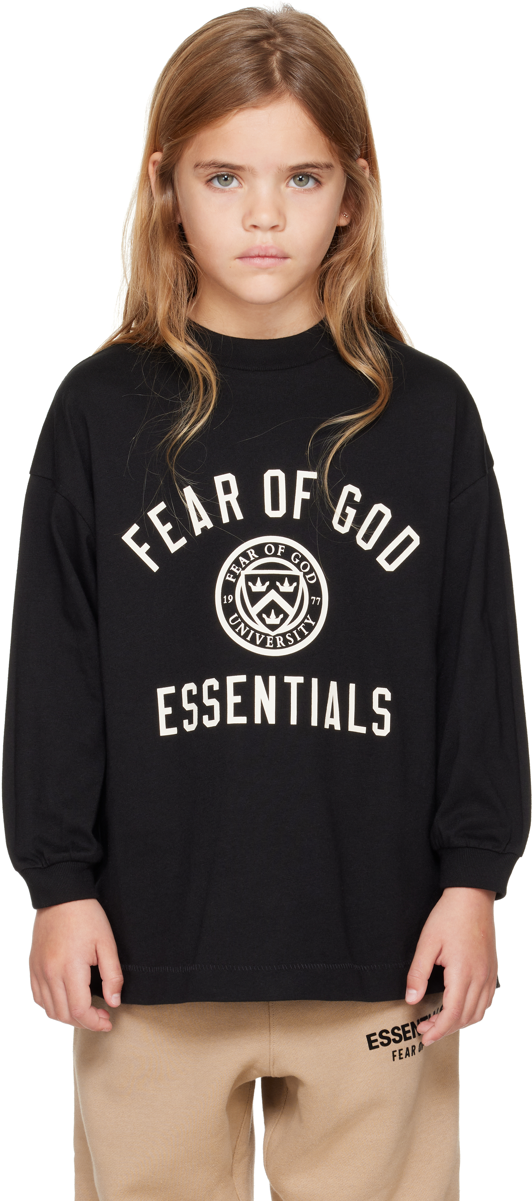 Fear of god essentials 1977 hoodie kids xl size sale 12