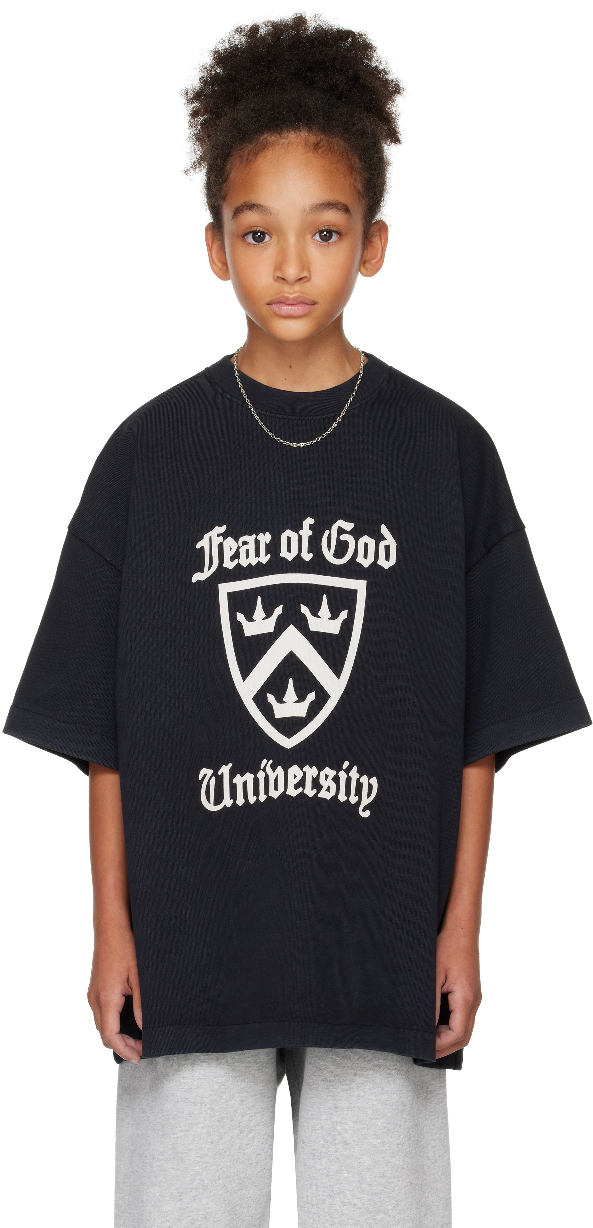 Essentials outlets Fear of God Kids Black Big E Pocket T-shirt