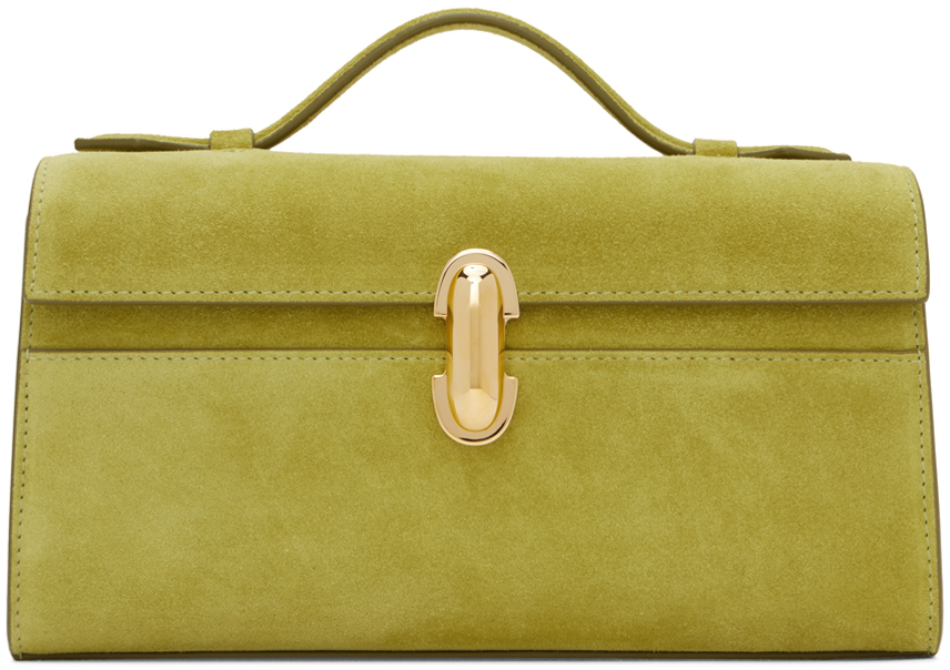 Shop Savette Green Symmetry Pochette Bag In 320 Chartreuse