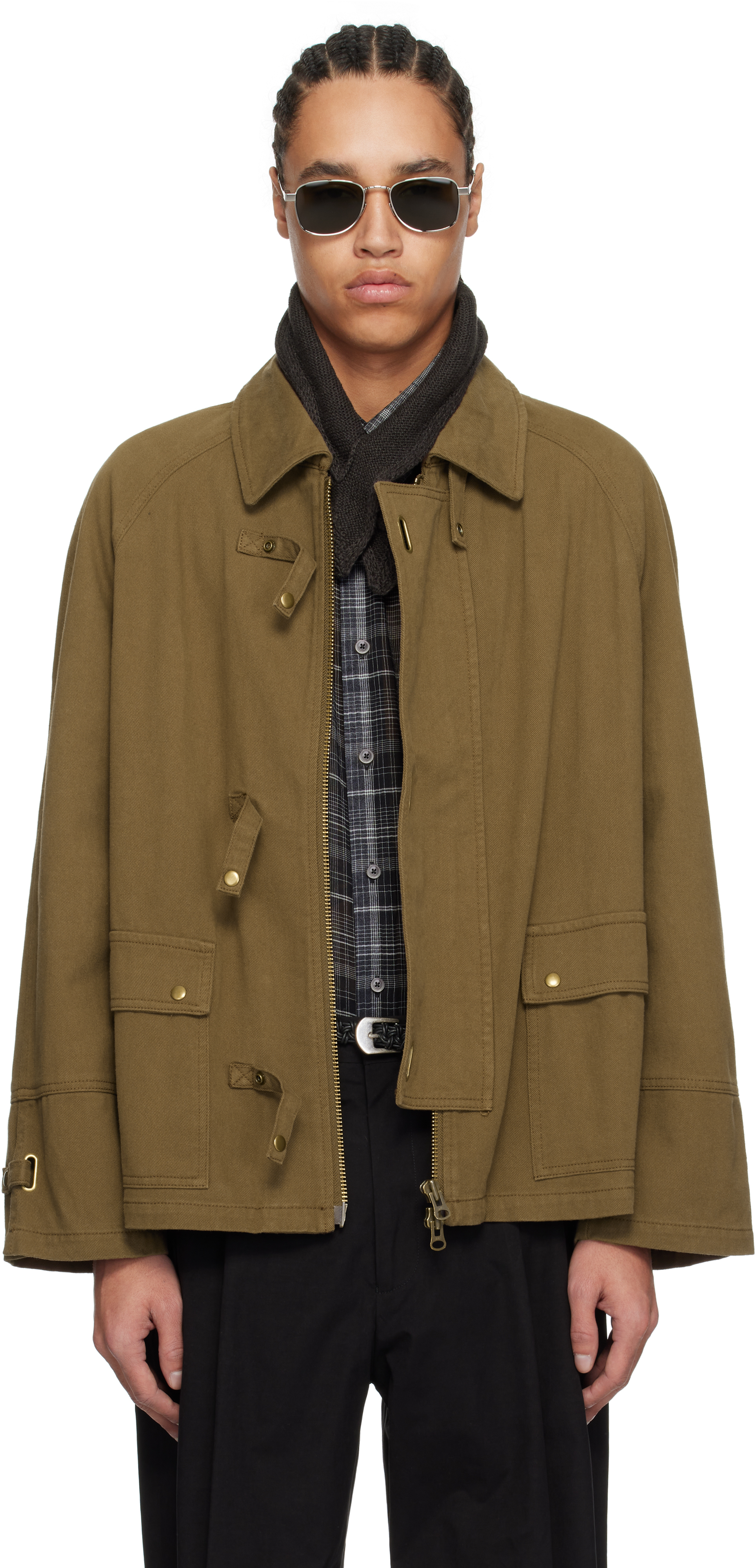 【関税込み】Carter Young カーキ Newman バックル ジャケット Carter Youngのカーキ Newman バックル ジャケットがセール中