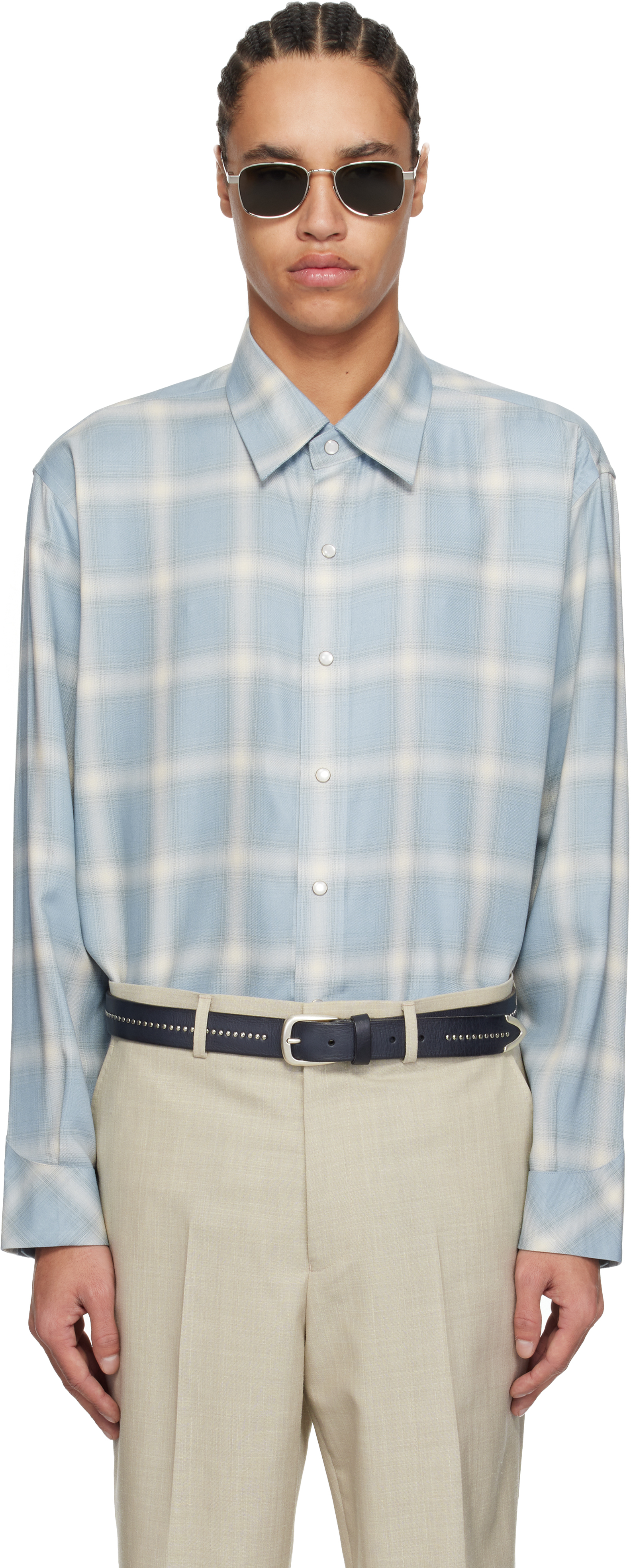 【新品未使用】 Carter Young 24SS JULLIUS SHIRT JKPT STORE / JULIUS BUTTON DOWN SHIRT SLATE TATTERSAL _