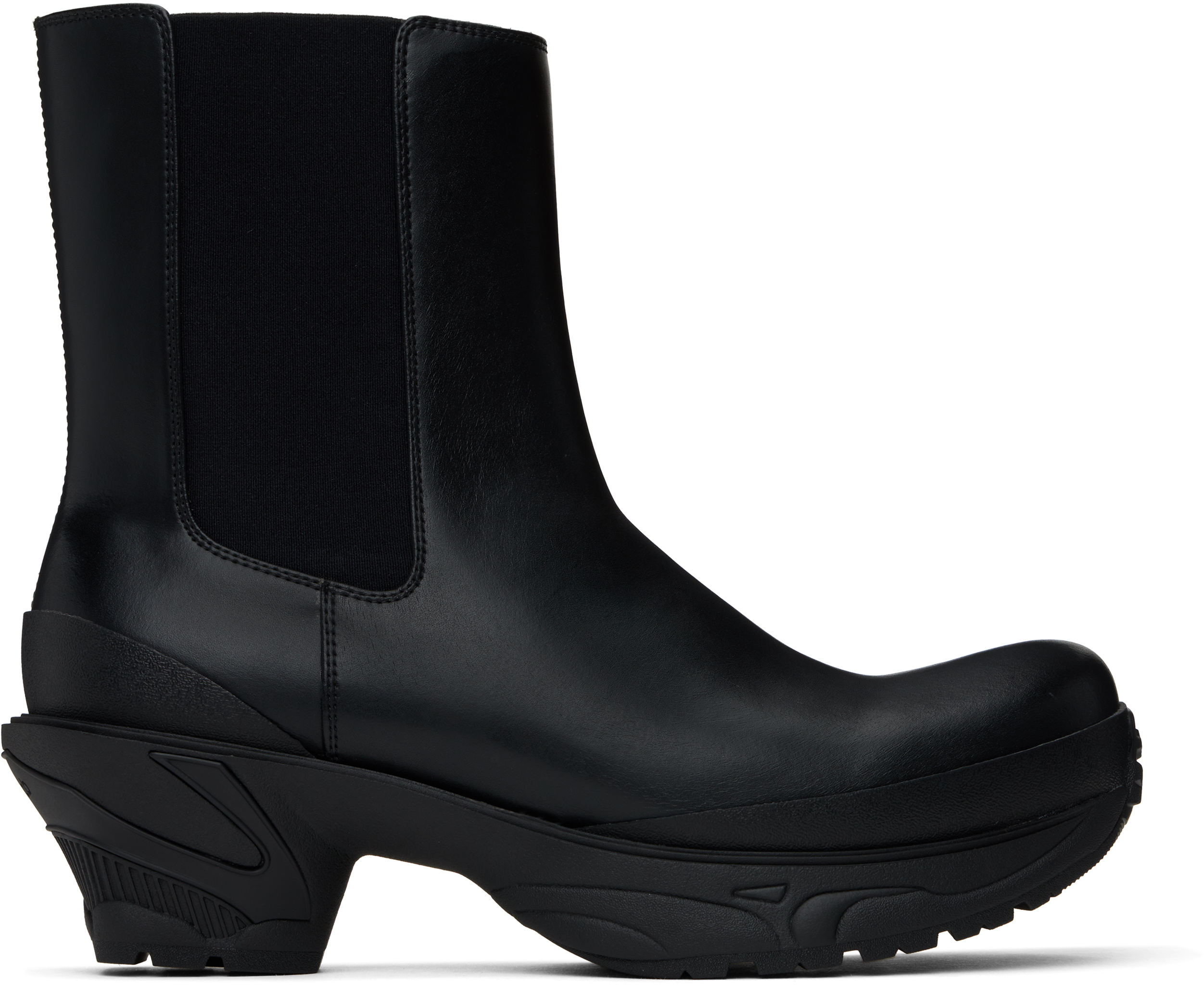 untitlab Black Vertigo Heel Chelsea Boots