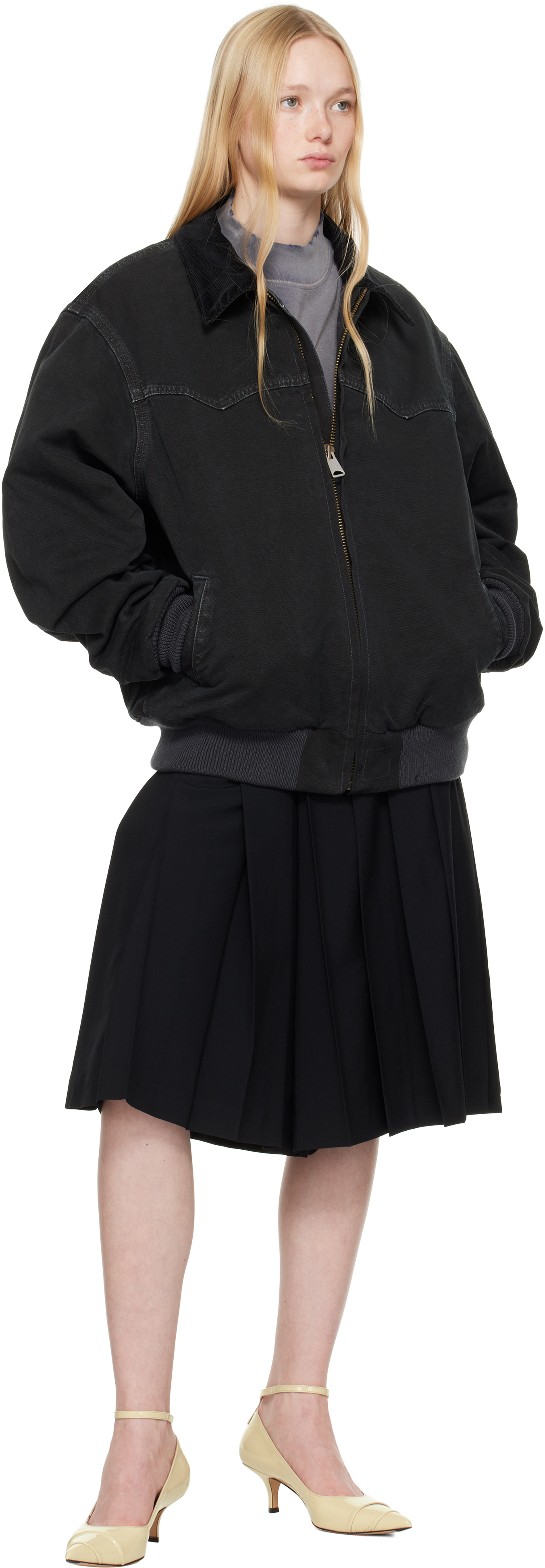 【関税込み】Maison Margiela ブラック Yoke Caban ジャケット Maison Margiela Black Yoke Caban Jacket | ModeSens